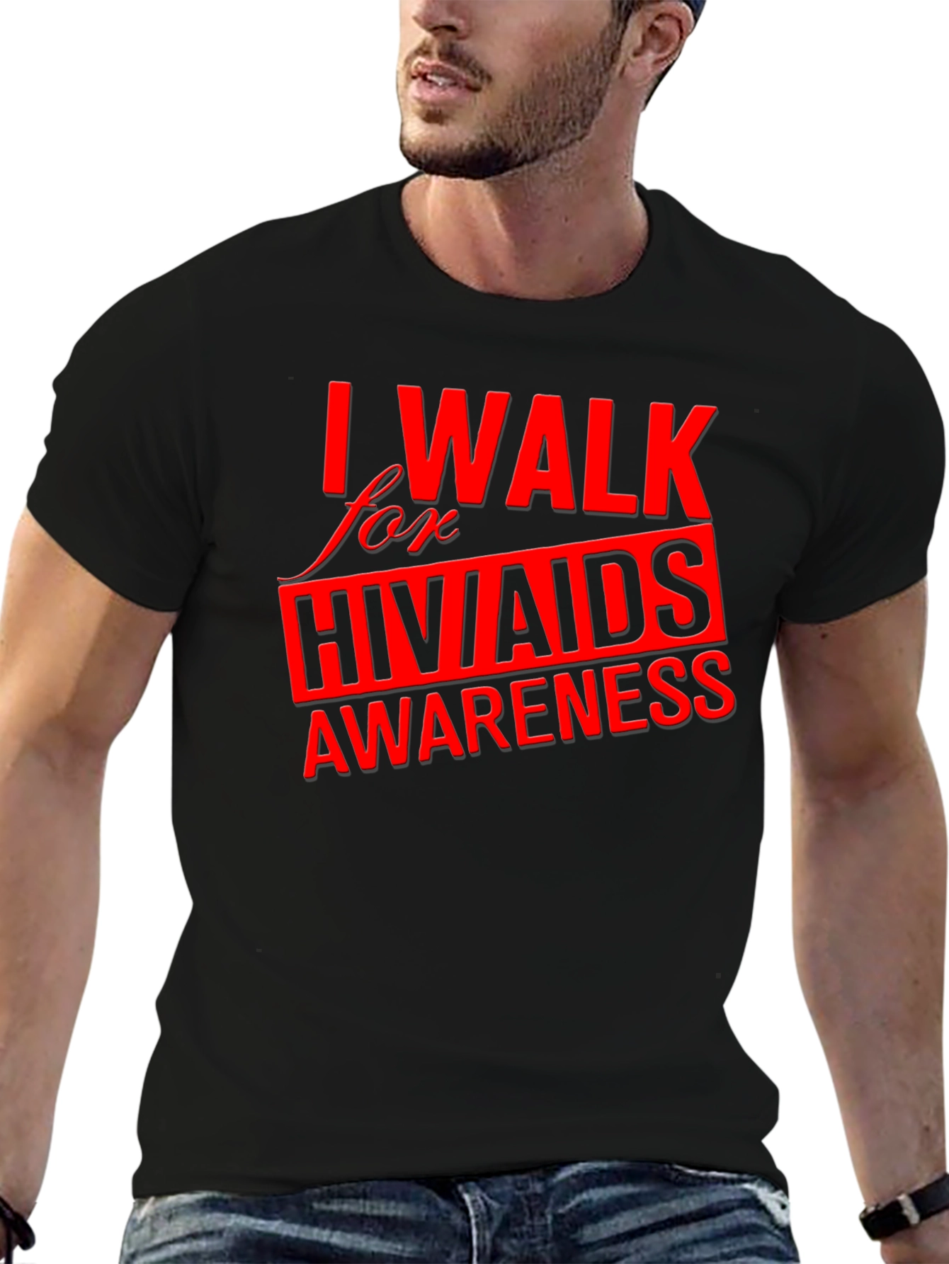 HIV/AIDS Awareness Walk T-Shirt - Black