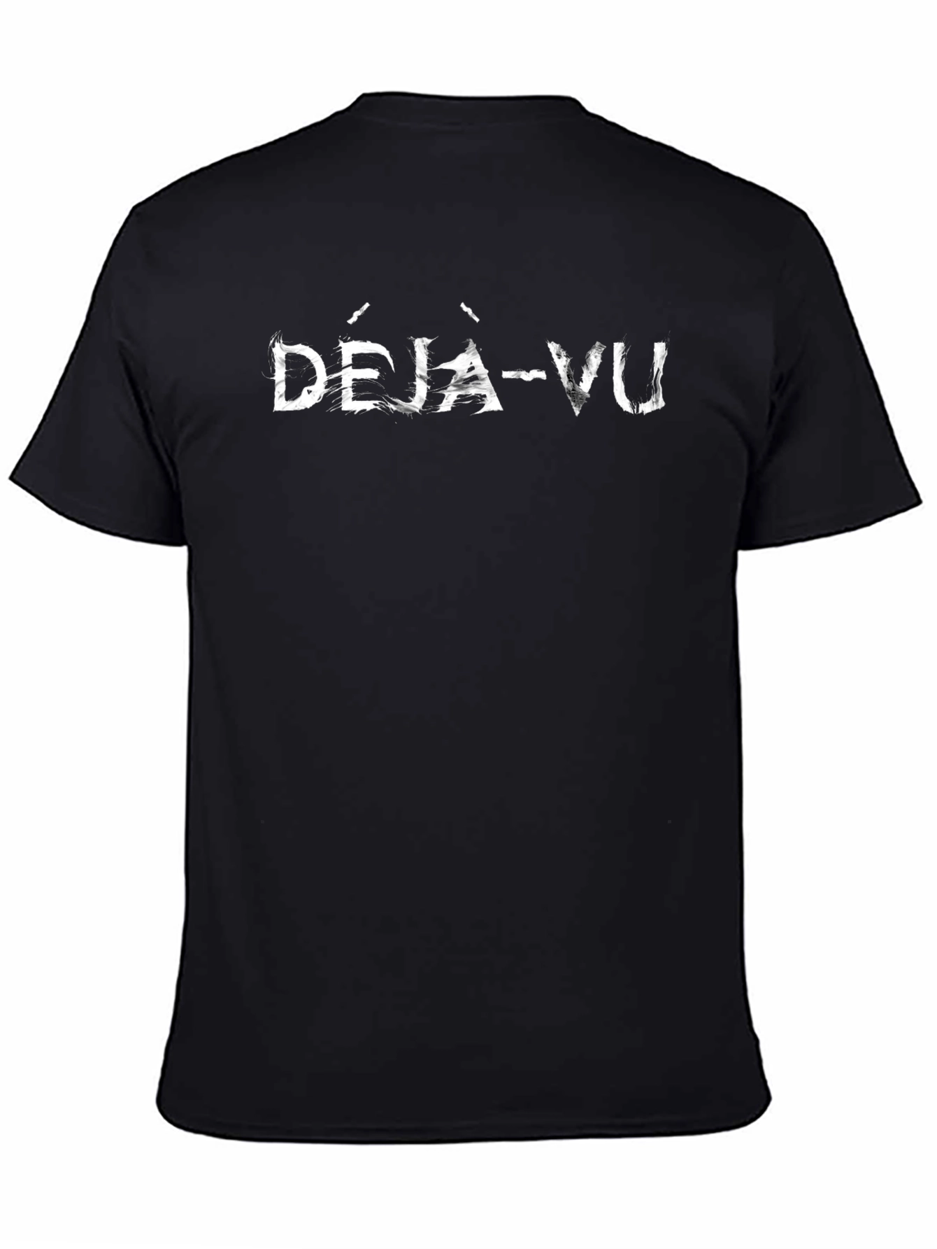 Deja Vu Graphic Tee - Trendy Black Cotton T-Shirt