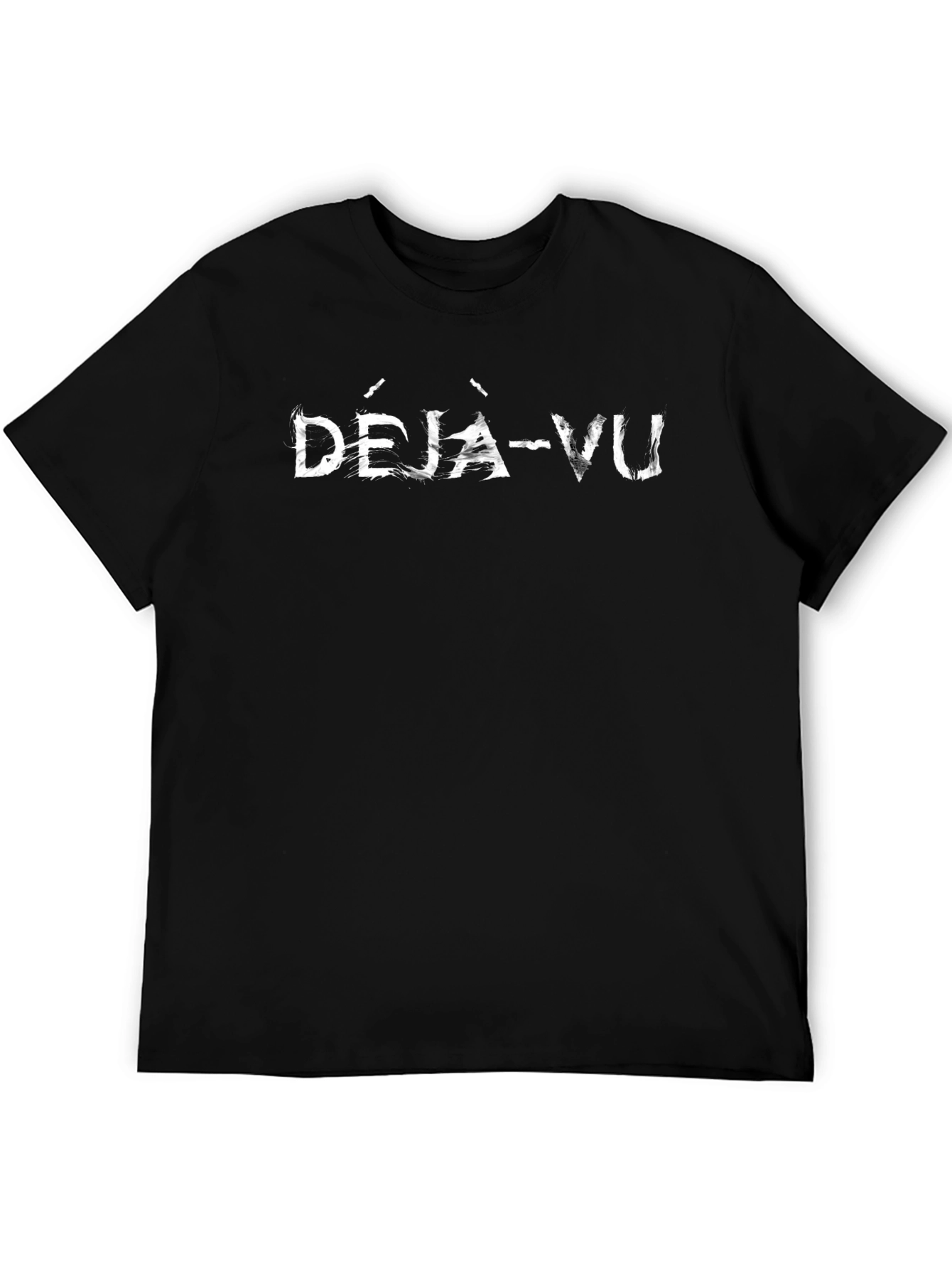 Deja Vu Graphic Tee - Trendy Black Cotton T-Shirt
