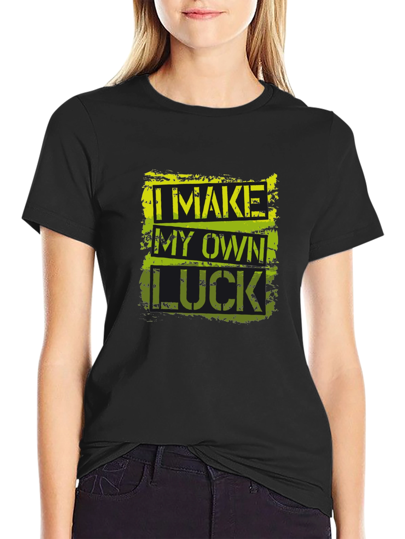 I Make My Own Luck Graphic T-Shirt - Black