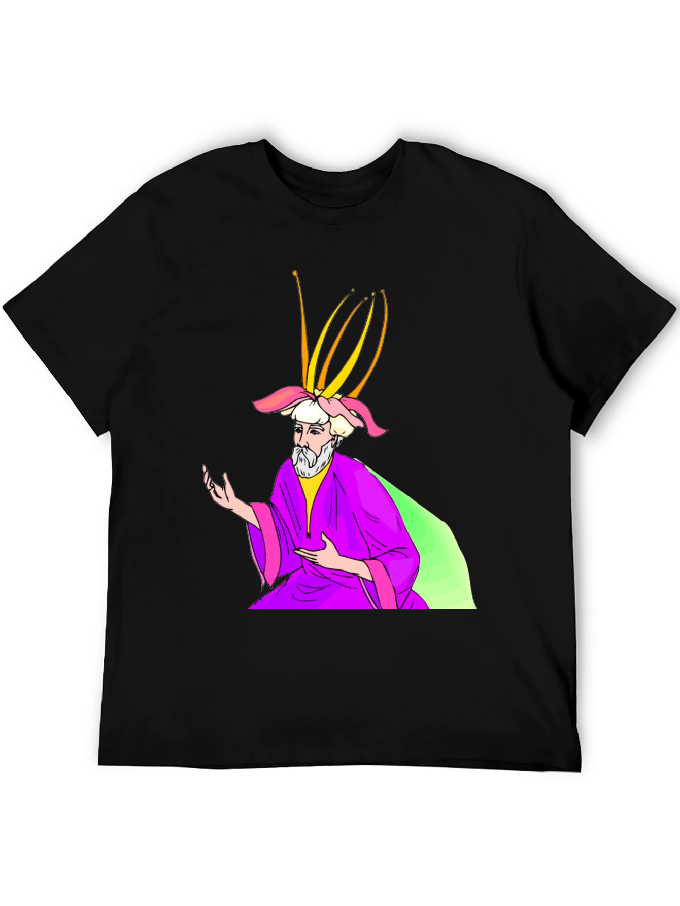 Wizard Graphic Print Black T-Shirt