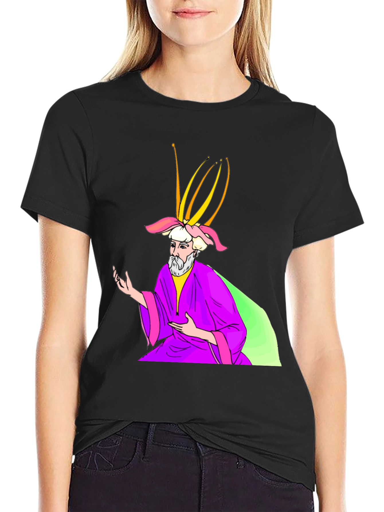 Wizard Graphic Print Black T-Shirt