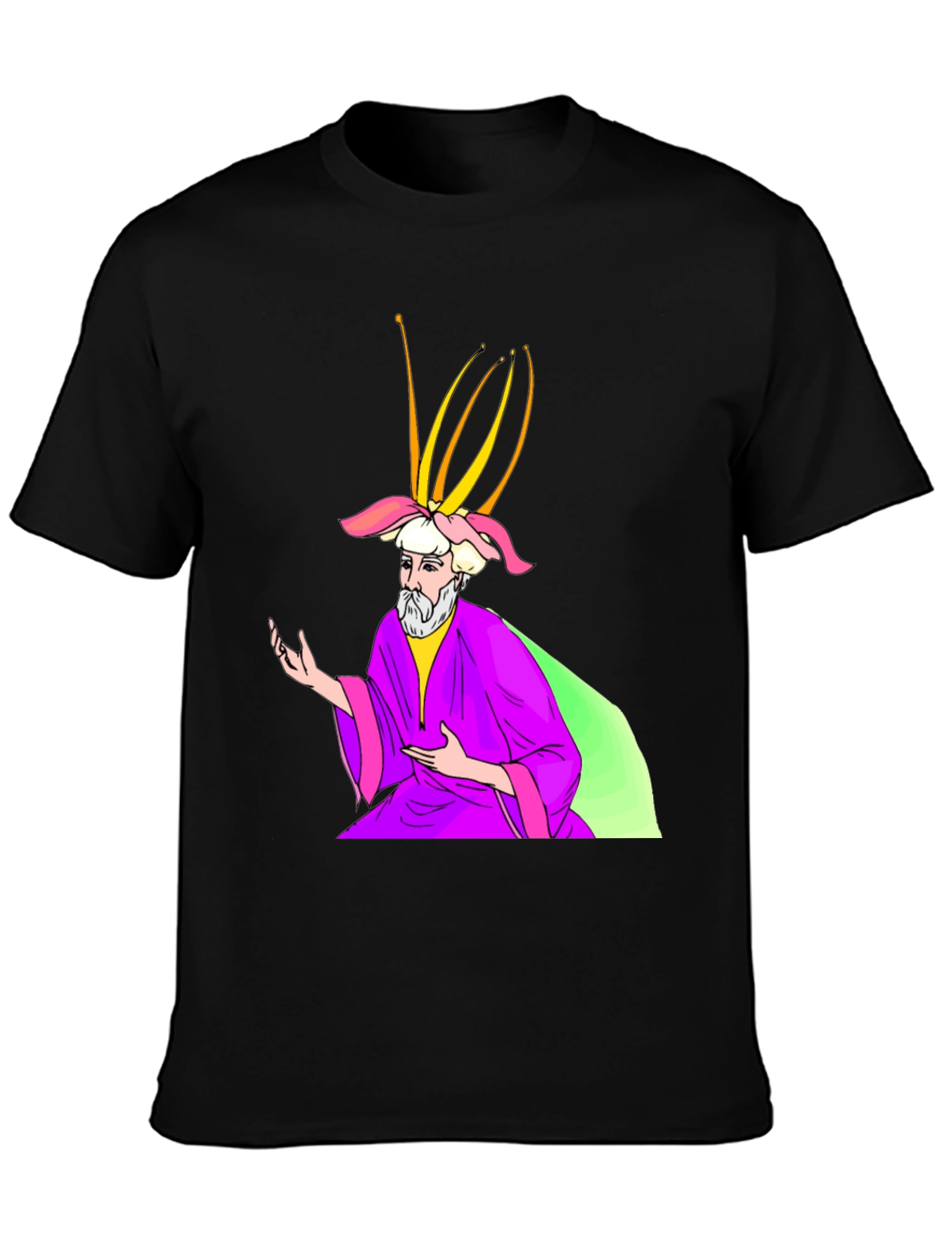 Wizard Graphic Print Black T-Shirt