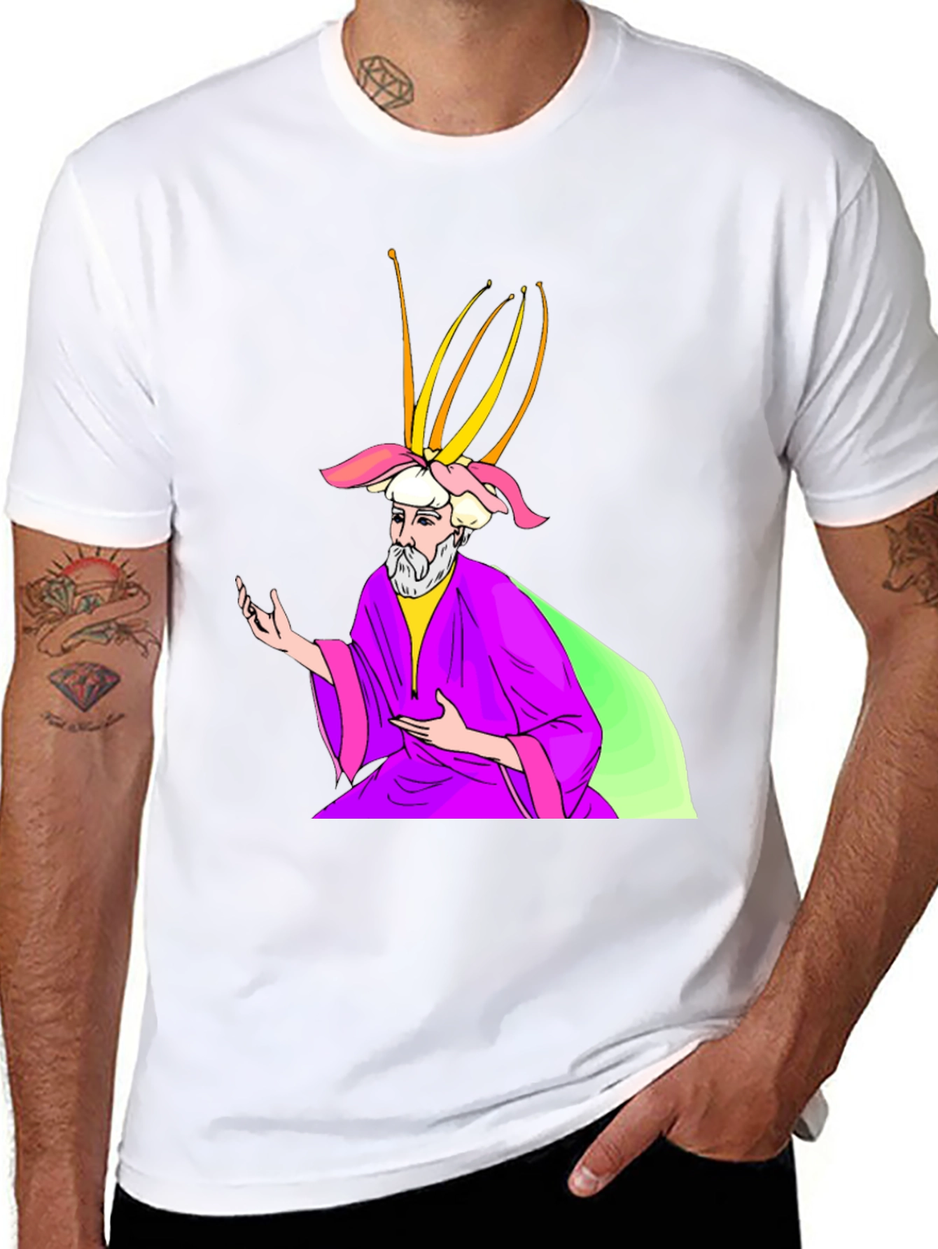 Wizard Graphic Print Black T-Shirt