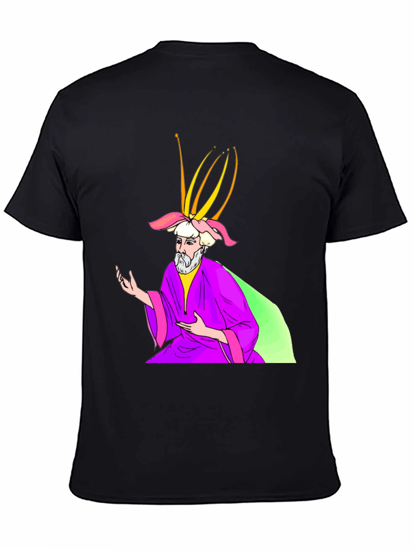 Wizard Graphic Print Black T-Shirt