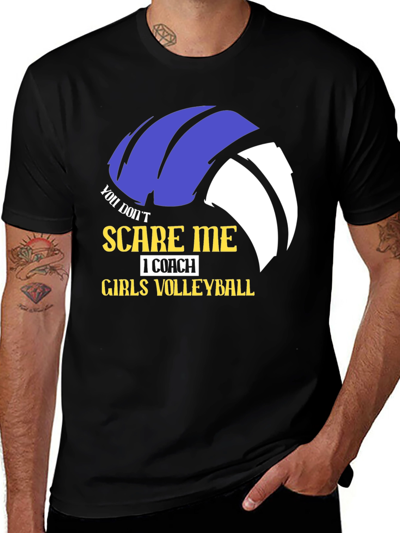 Girls Volleyball Coach T-Shirt - You Dont Scare Me!