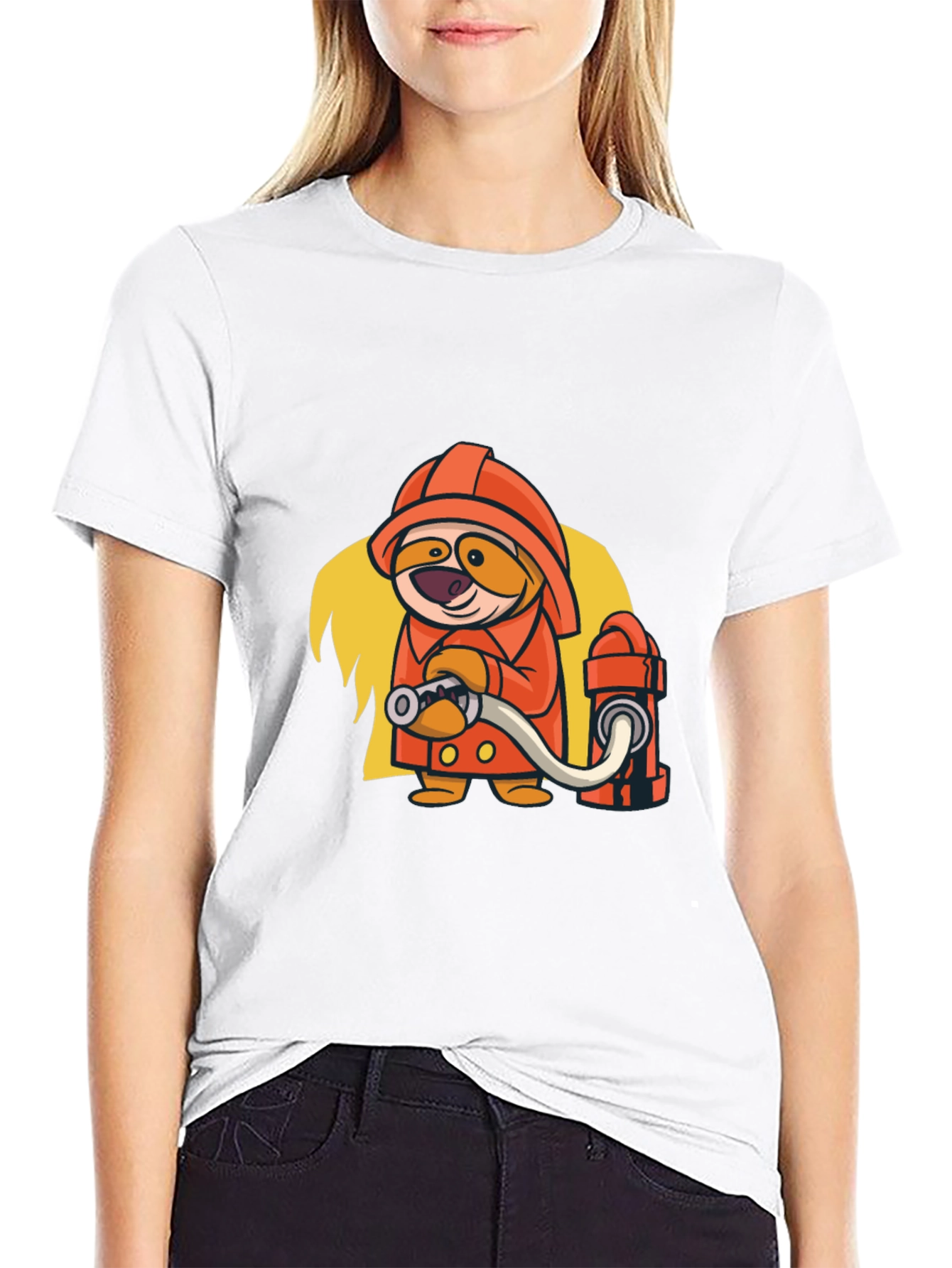 Cartoon Firefighter Graphic Tee