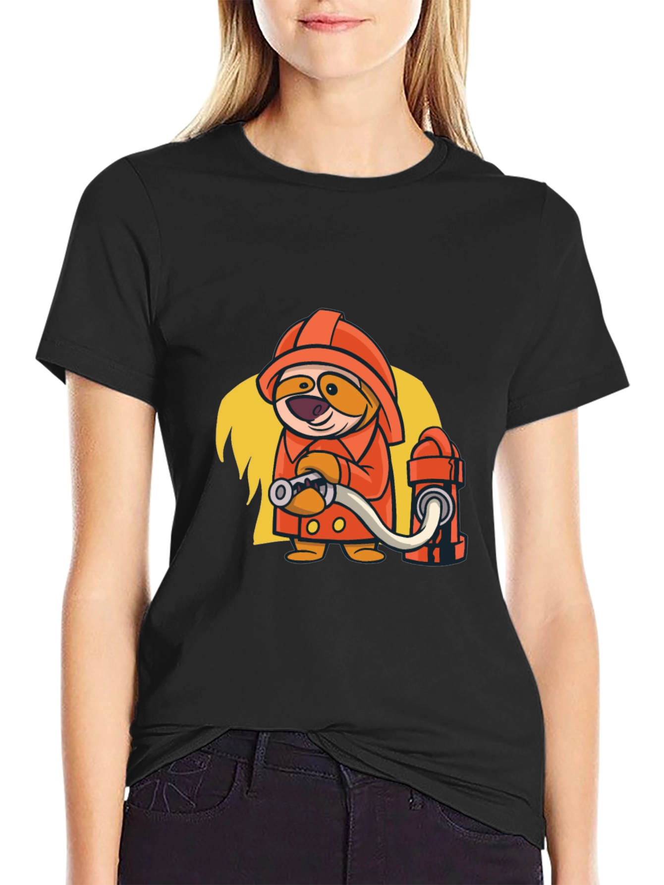 Cartoon Firefighter Graphic Tee