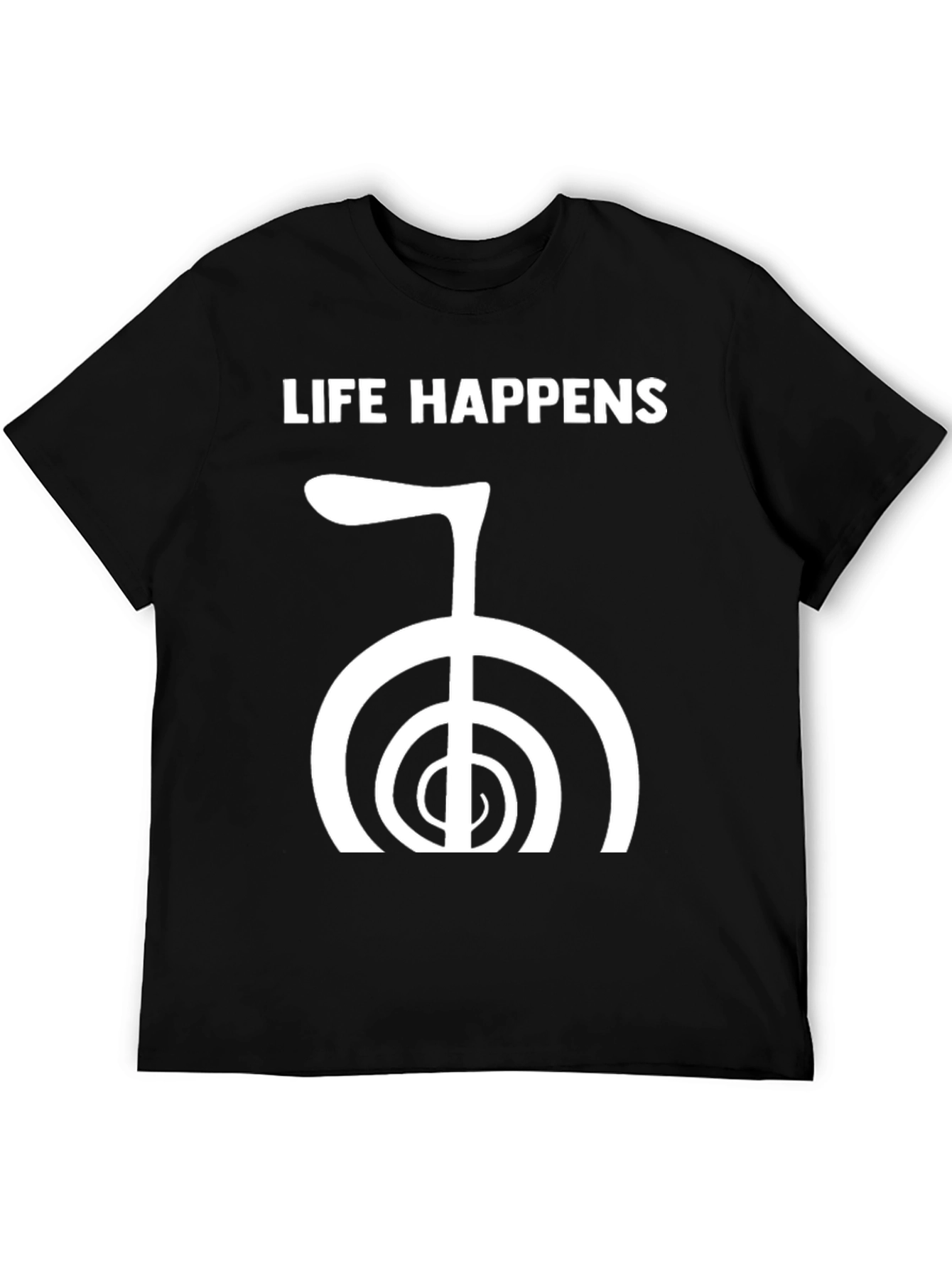 Life Happens Reiki Symbol Black T-Shirt