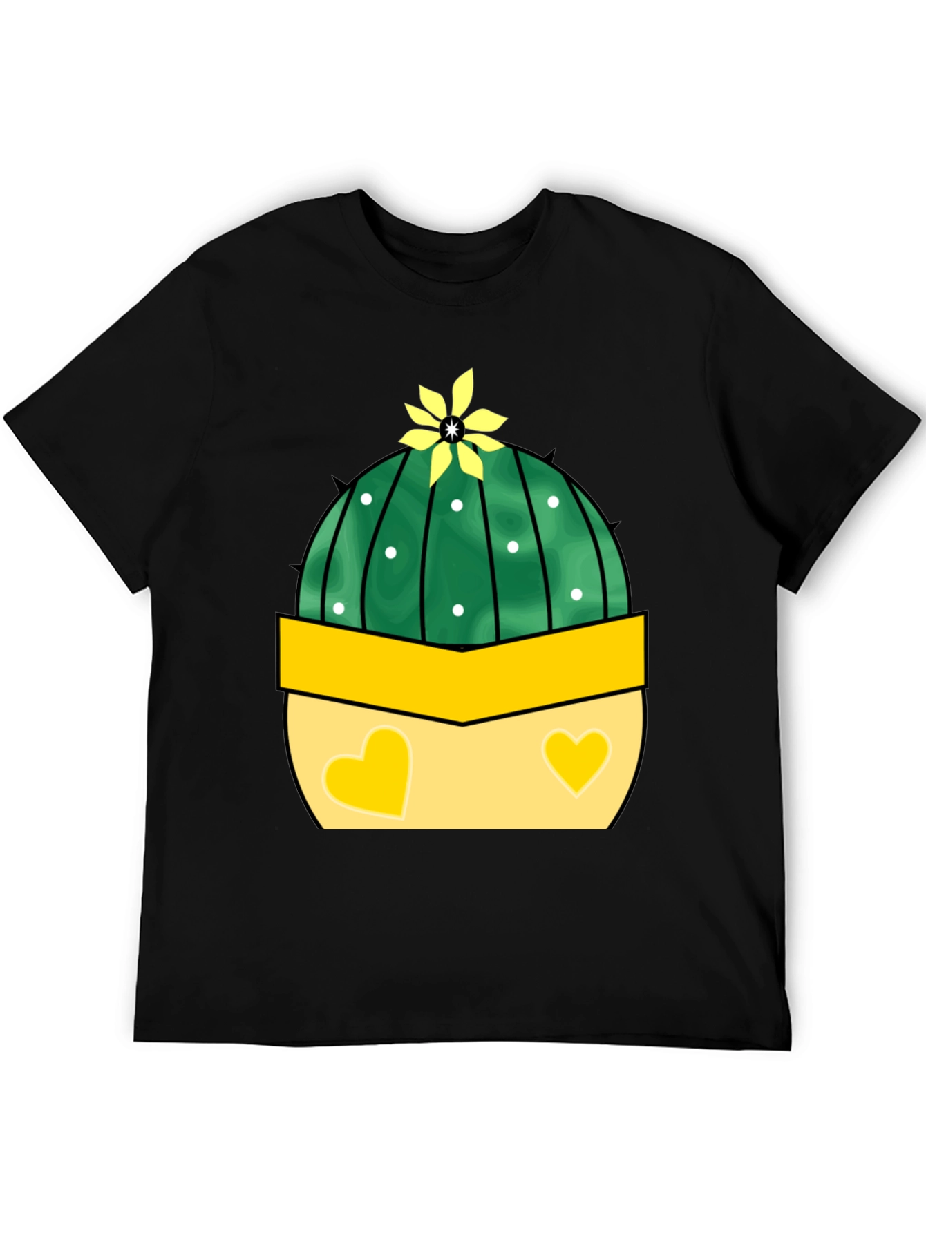 Cute Cactus Tee: Heart Pot Design