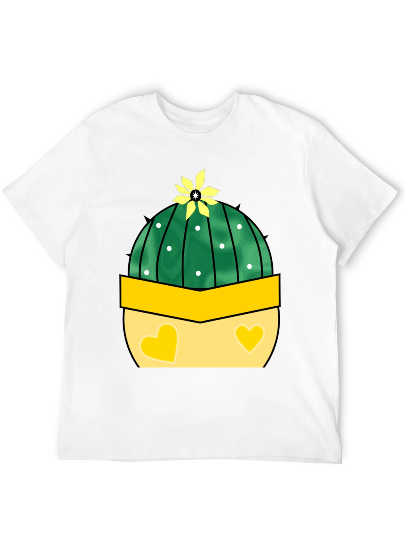 Cute Cactus Tee: Heart Pot Design