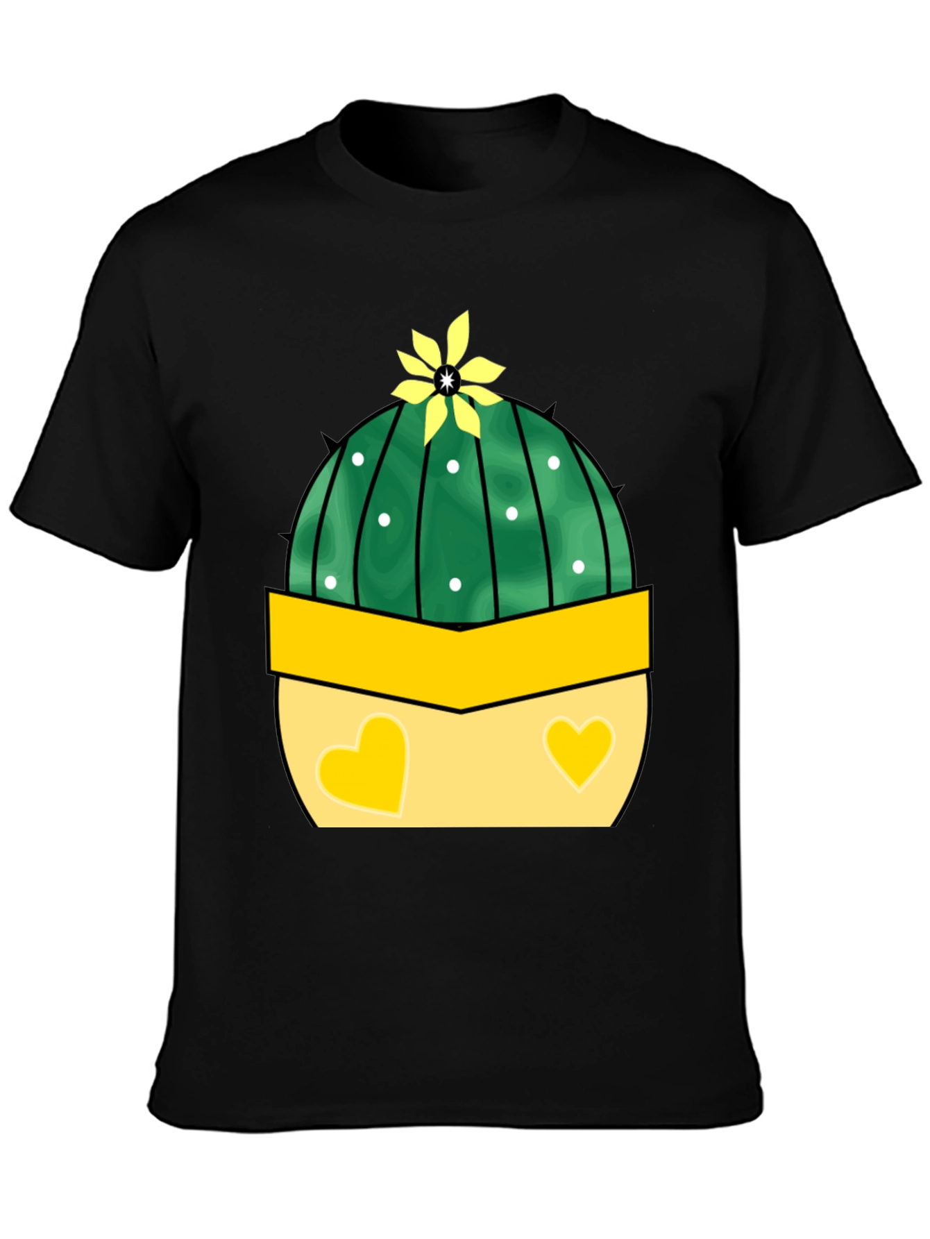 Cute Cactus Tee: Heart Pot Design