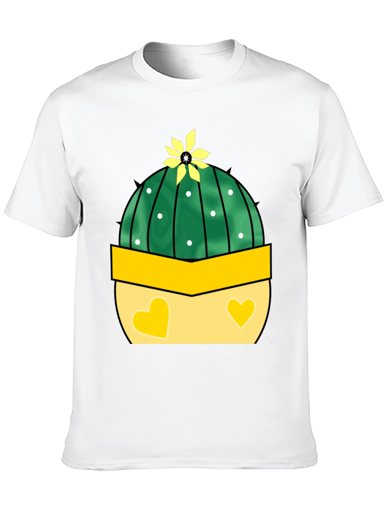 Cute Cactus Tee: Heart Pot Design