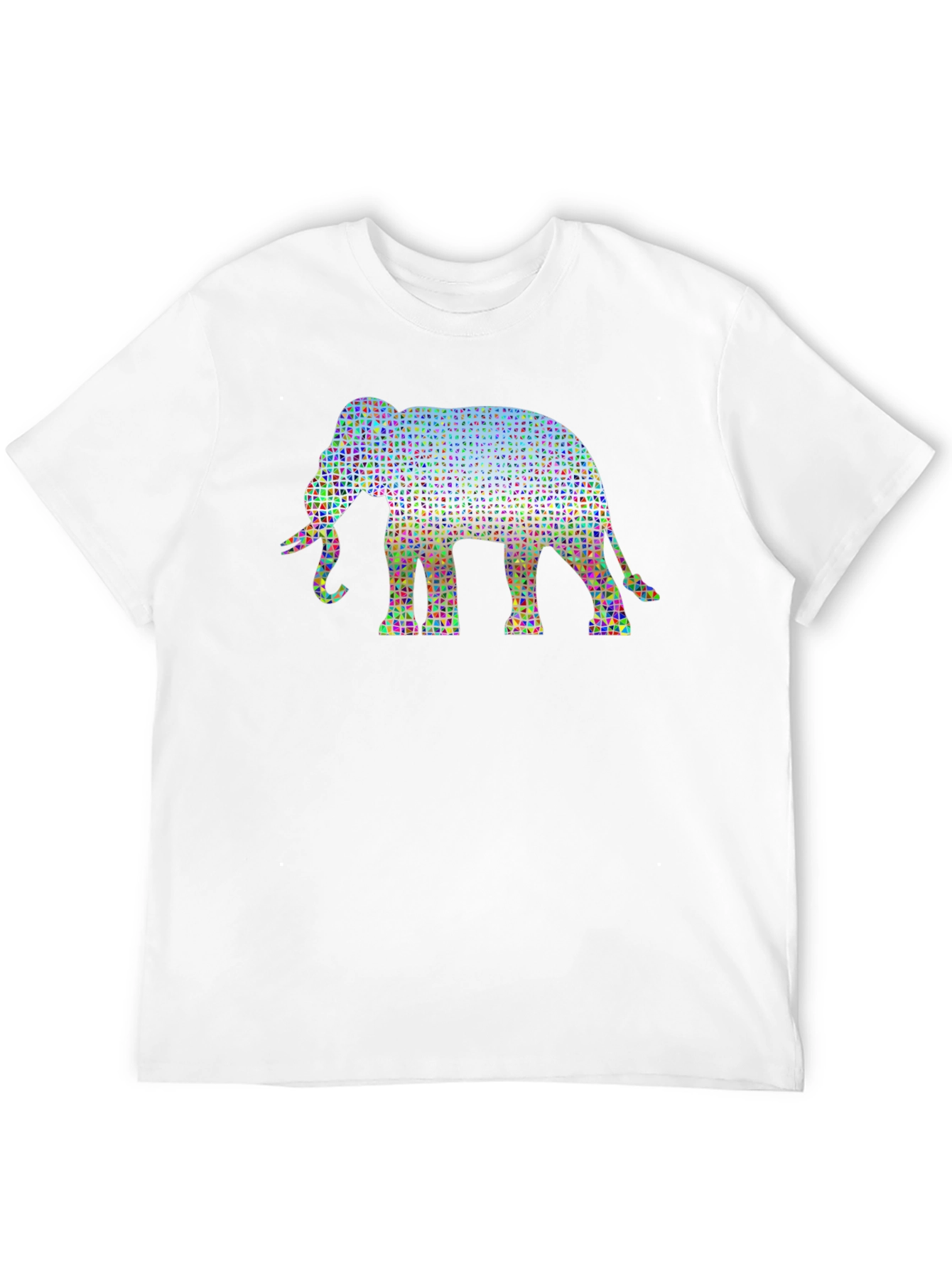 Geometric Elephant Print Black T-Shirt