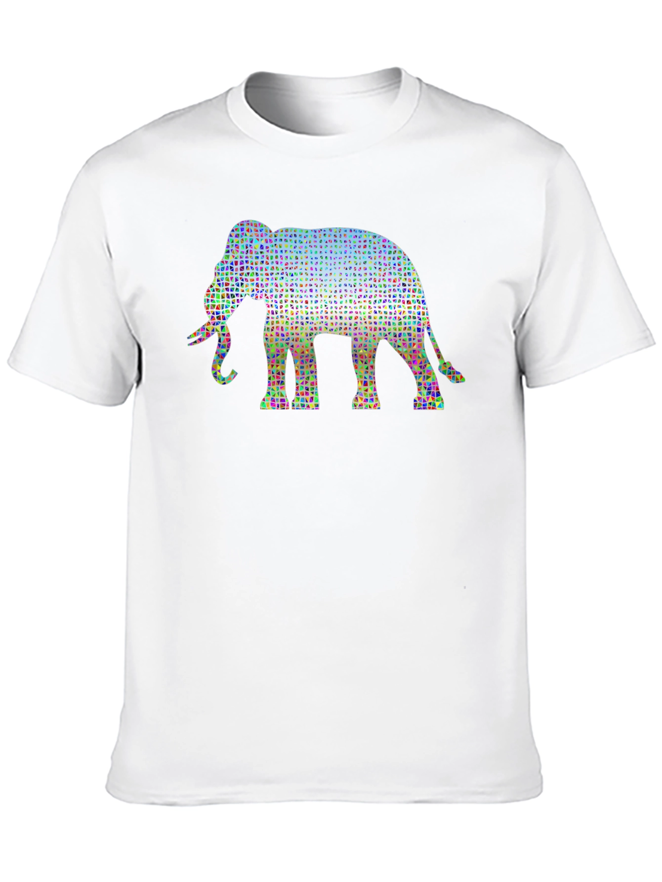 Geometric Elephant Print Black T-Shirt