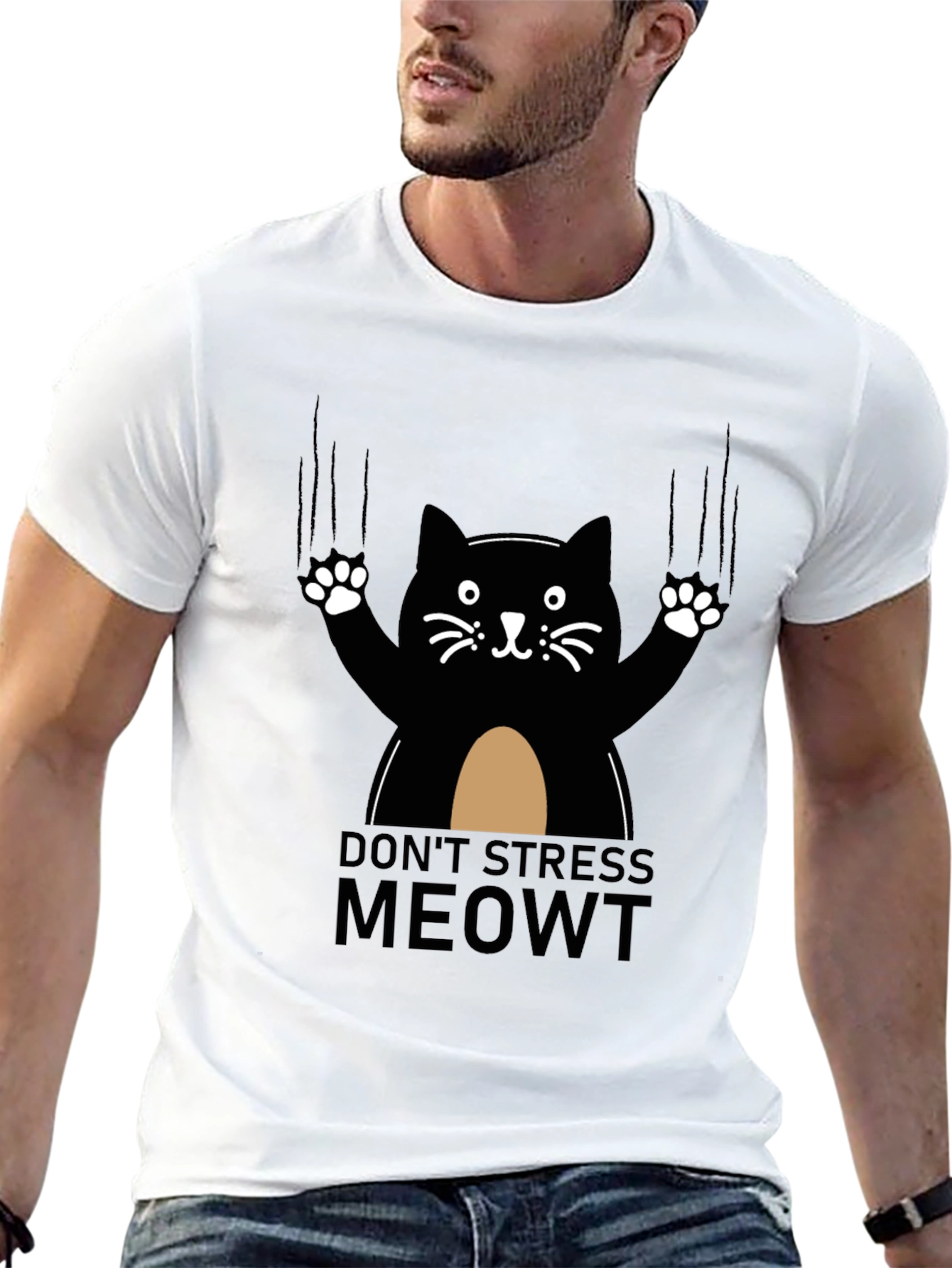Dont Stress Meowt Black Cat T-Shirt