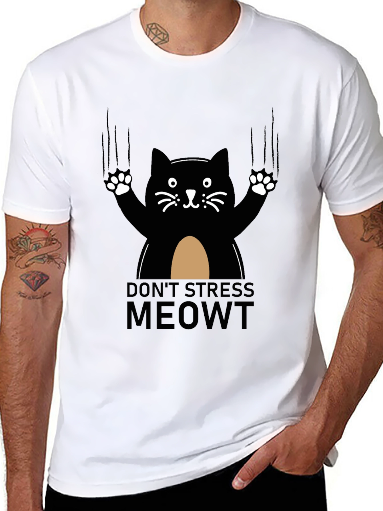 Dont Stress Meowt Black Cat T-Shirt