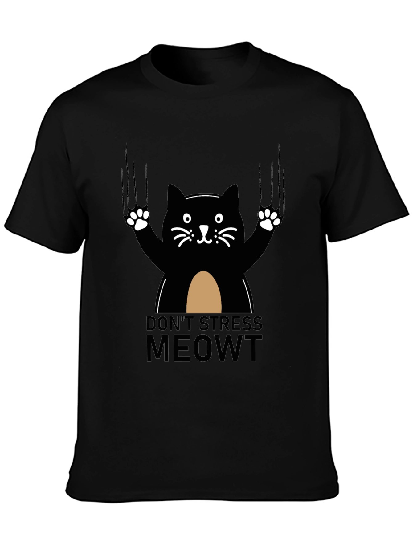 Dont Stress Meowt Black Cat T-Shirt