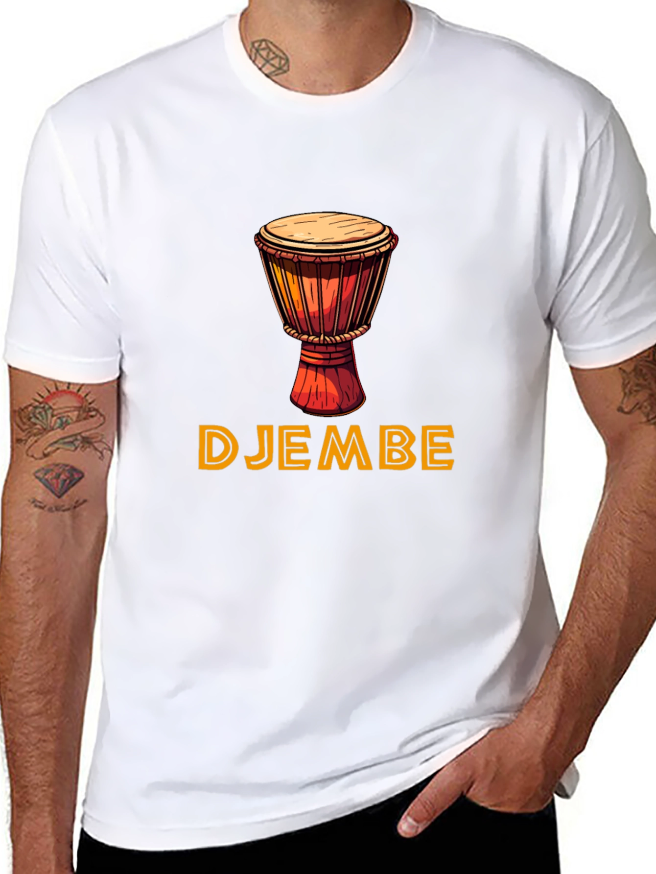Djembe Drum Graphic Tee - Unique Music Lover Gift