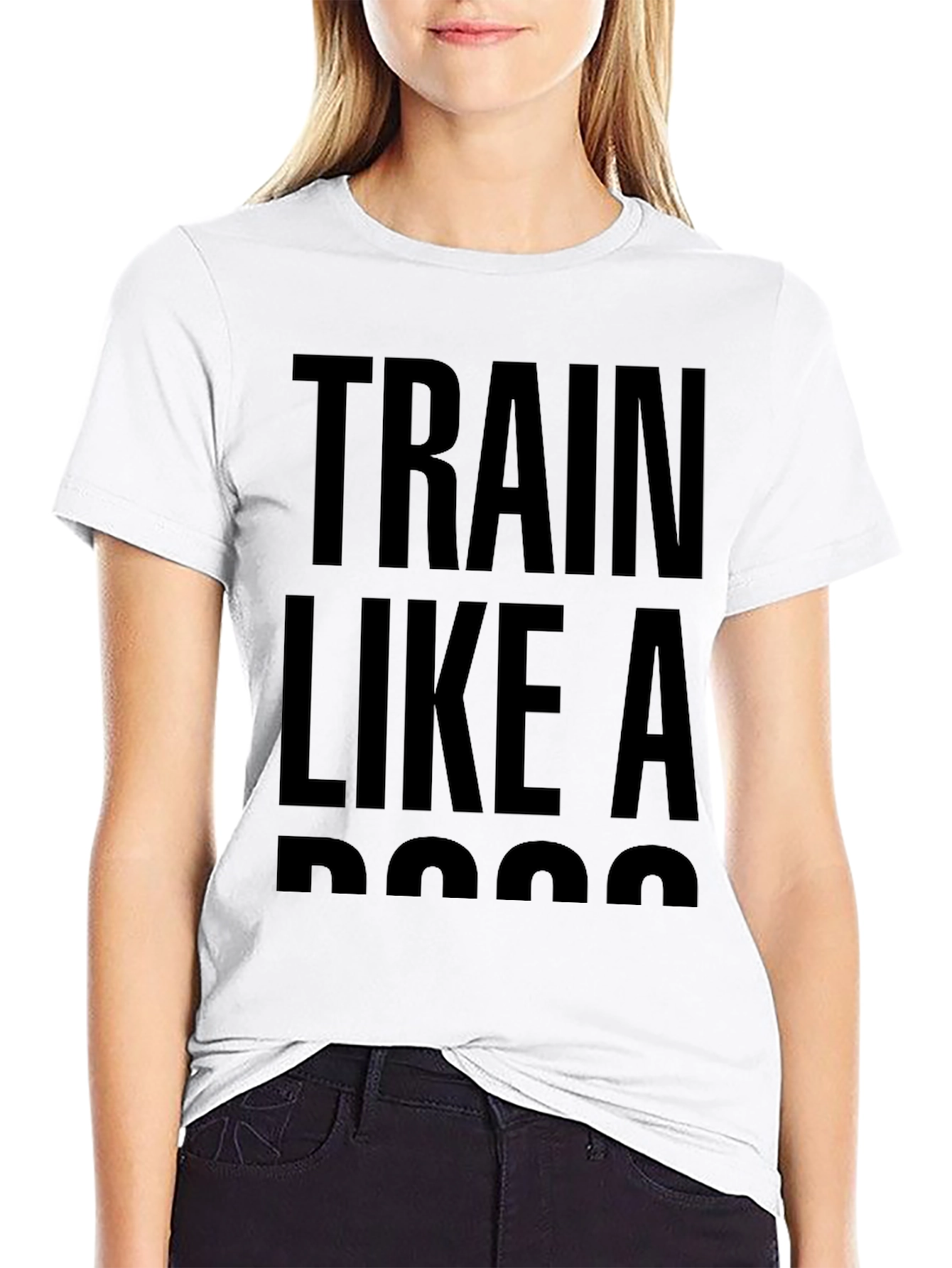 Train Like A Boss Graphic Tee - Black Cotton