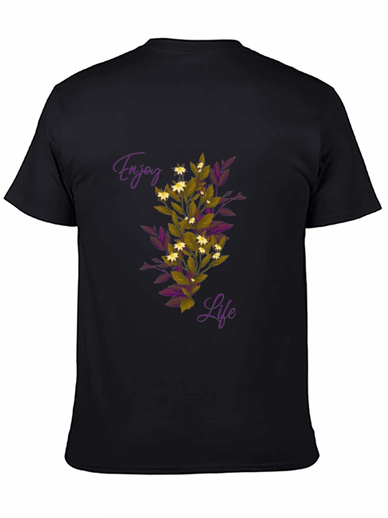 Enjoy Life Graphic Tee - Black Casual T-Shirt