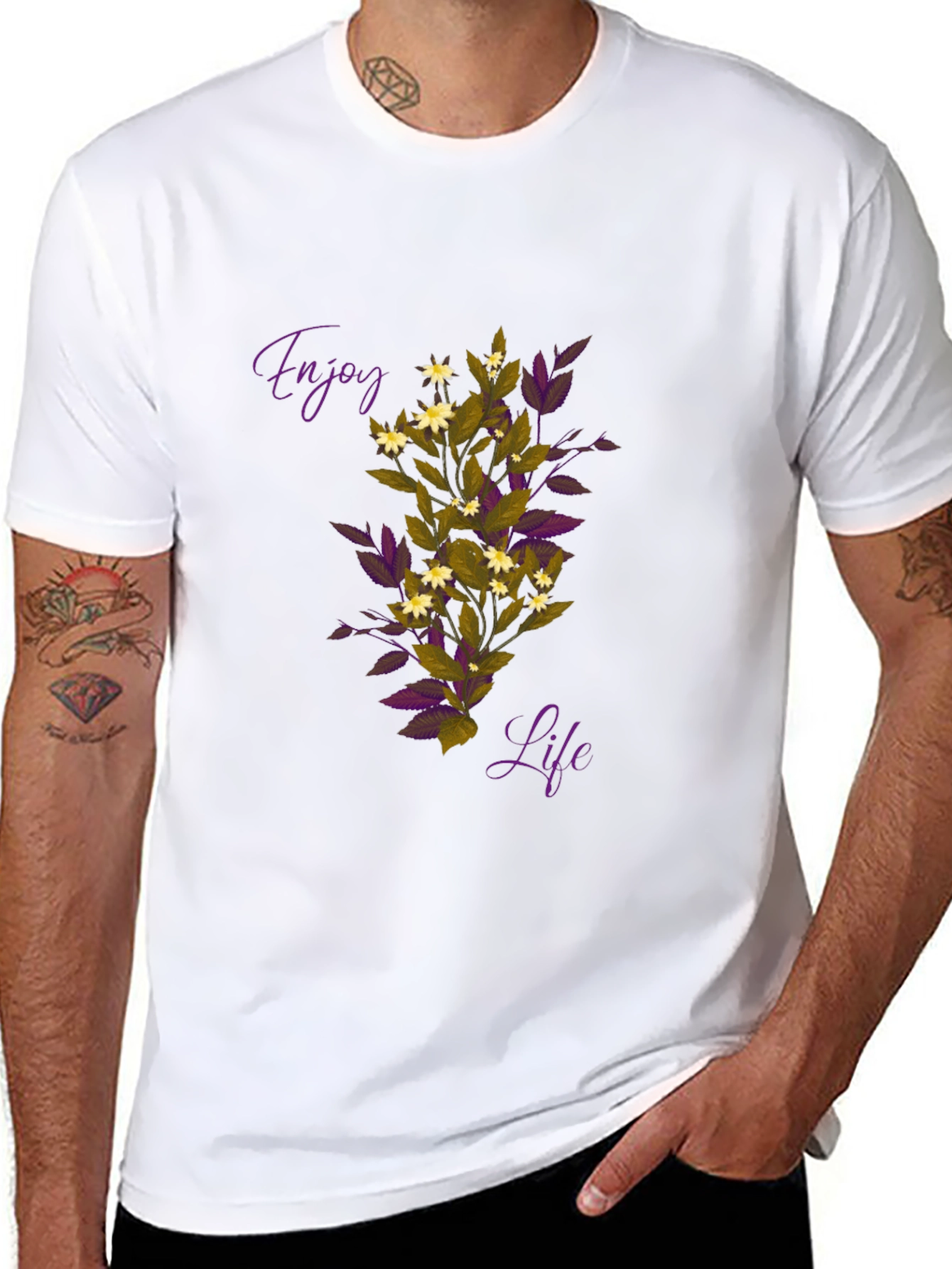 Enjoy Life Graphic Tee - Black Casual T-Shirt