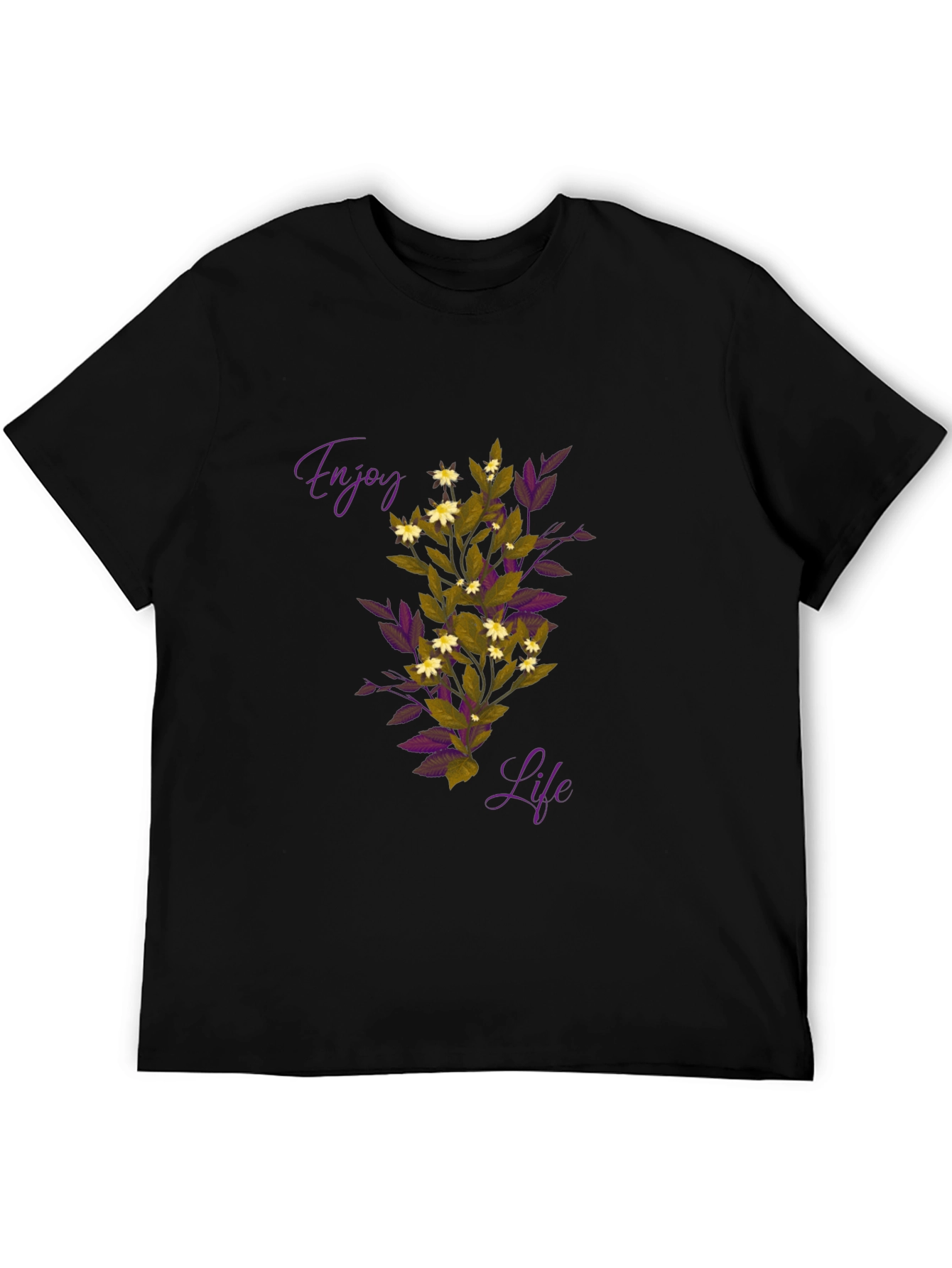 Enjoy Life Graphic Tee - Black Casual T-Shirt