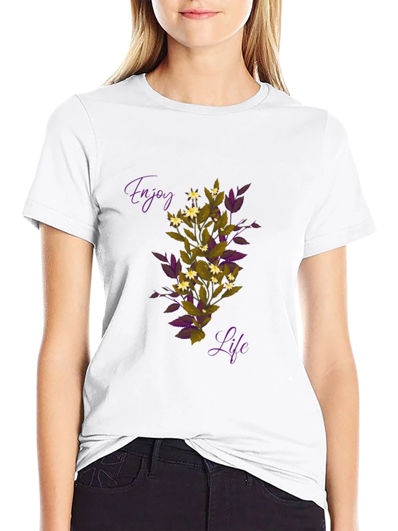 Enjoy Life Graphic Tee - Black Casual T-Shirt