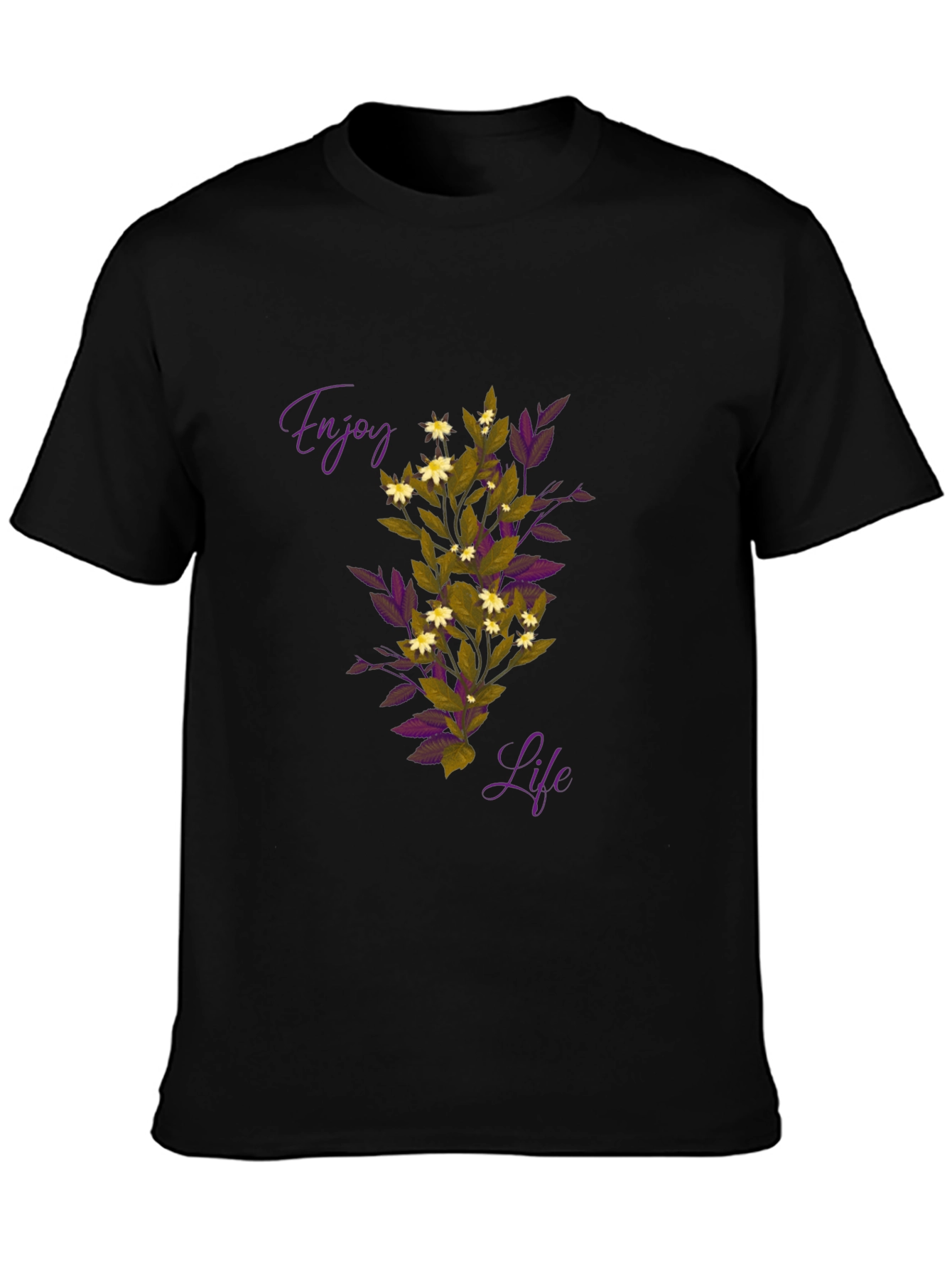 Enjoy Life Graphic Tee - Black Casual T-Shirt
