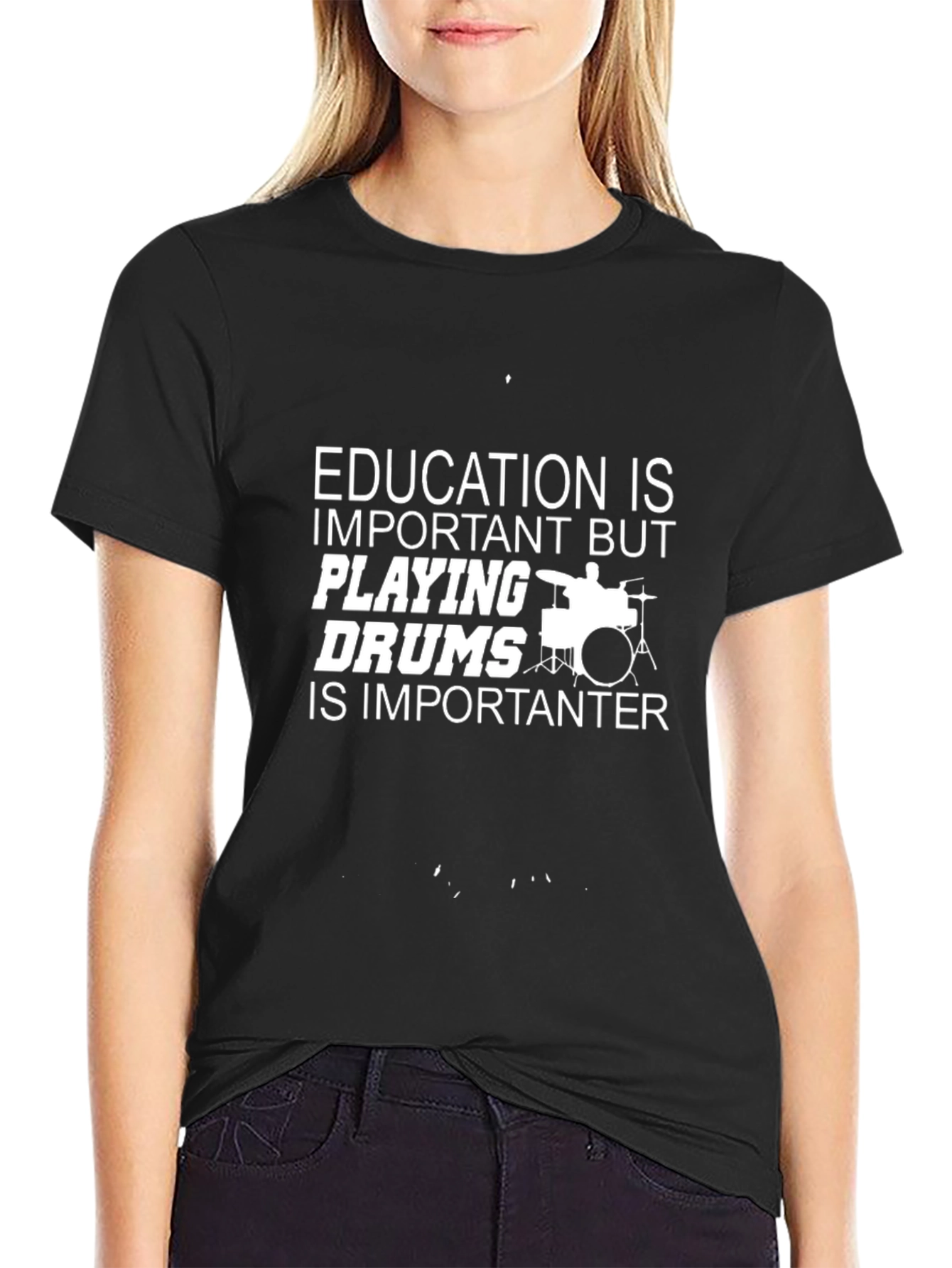 Education is Important But Playing Drums Graphic Tee