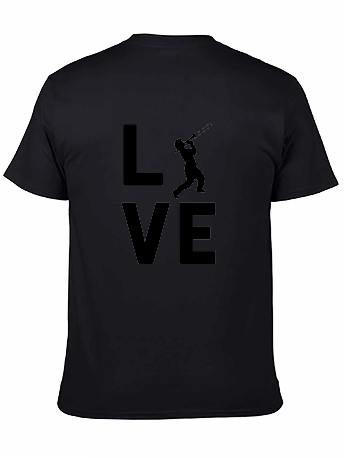 Love Trombone Black T-Shirt - Musician Gift