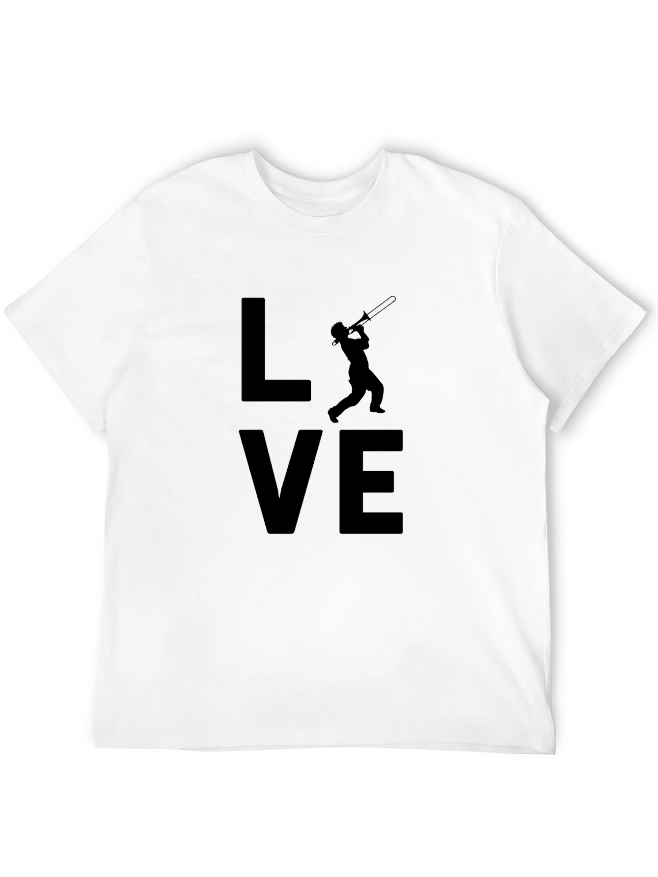 Love Trombone Black T-Shirt - Musician Gift