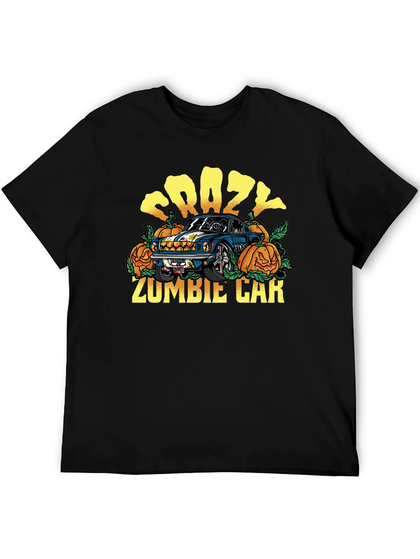 Crazy Zombie Car Halloween T-Shirt