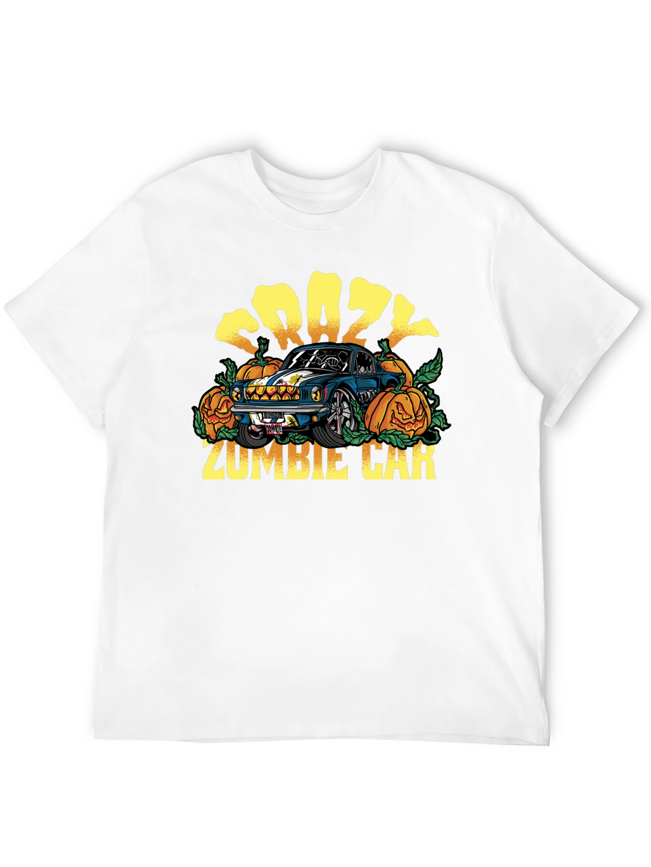 Crazy Zombie Car Halloween T-Shirt