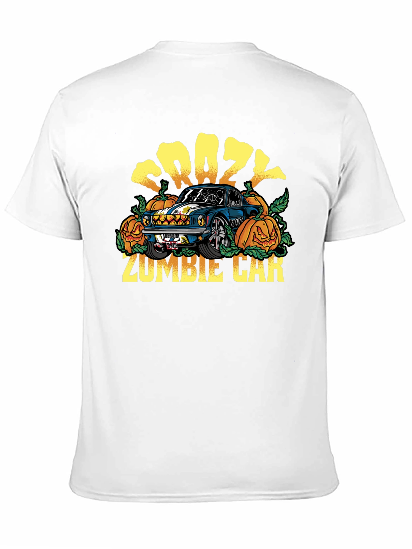 Crazy Zombie Car Halloween T-Shirt