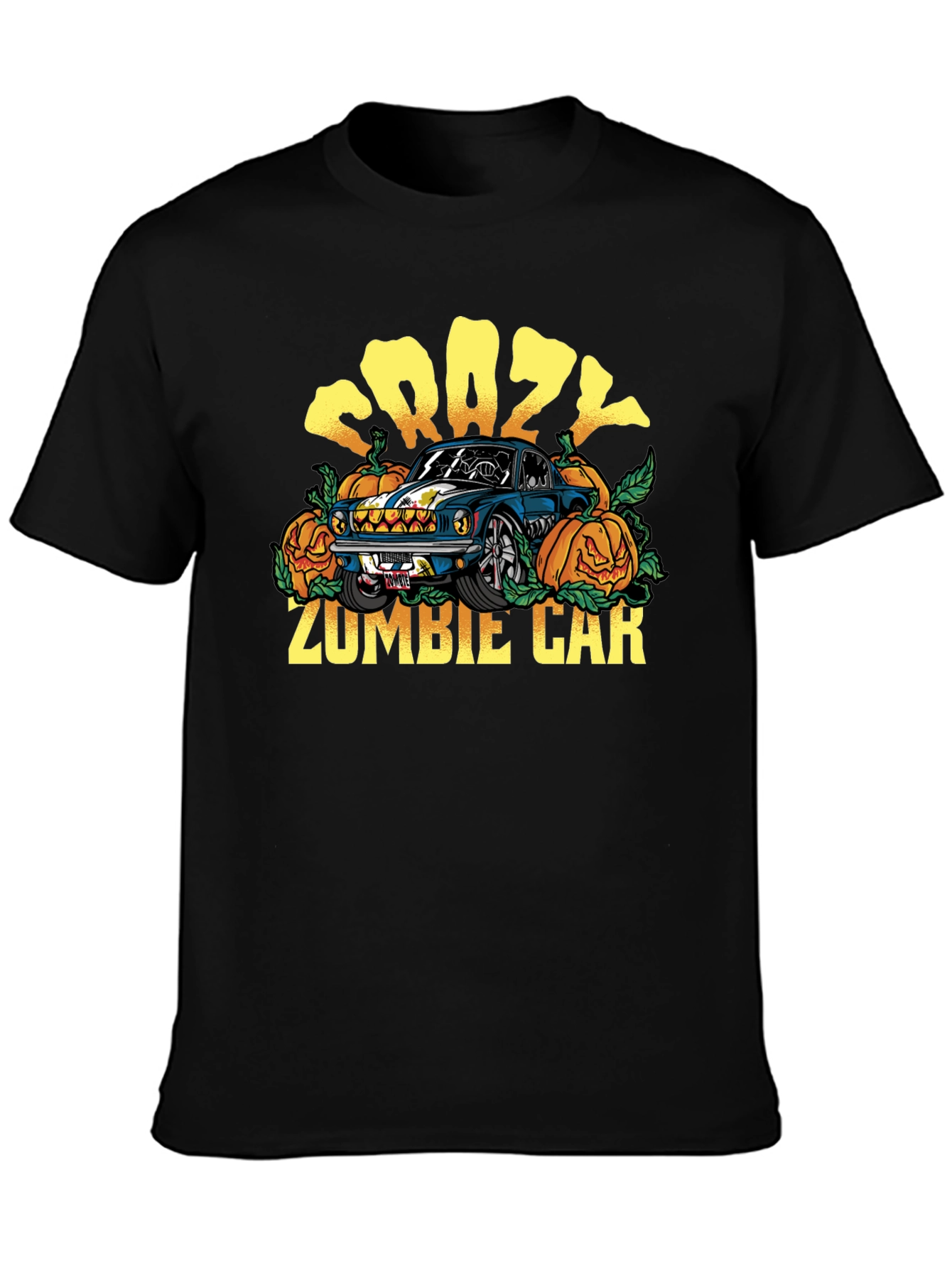 Crazy Zombie Car Halloween T-Shirt