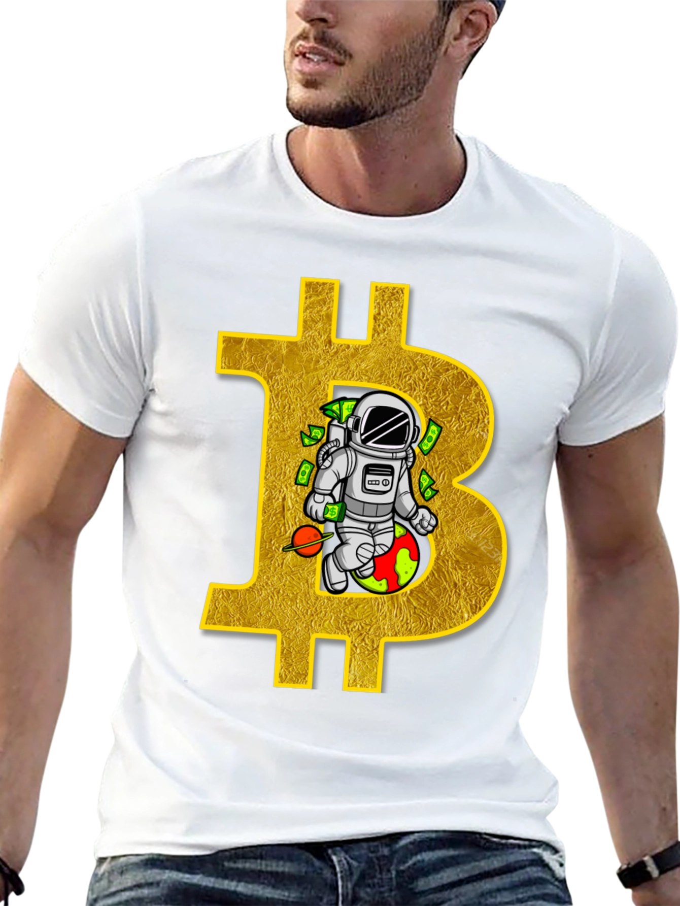 Bitcoin Astronaut Black T-Shirt Crypto Tee