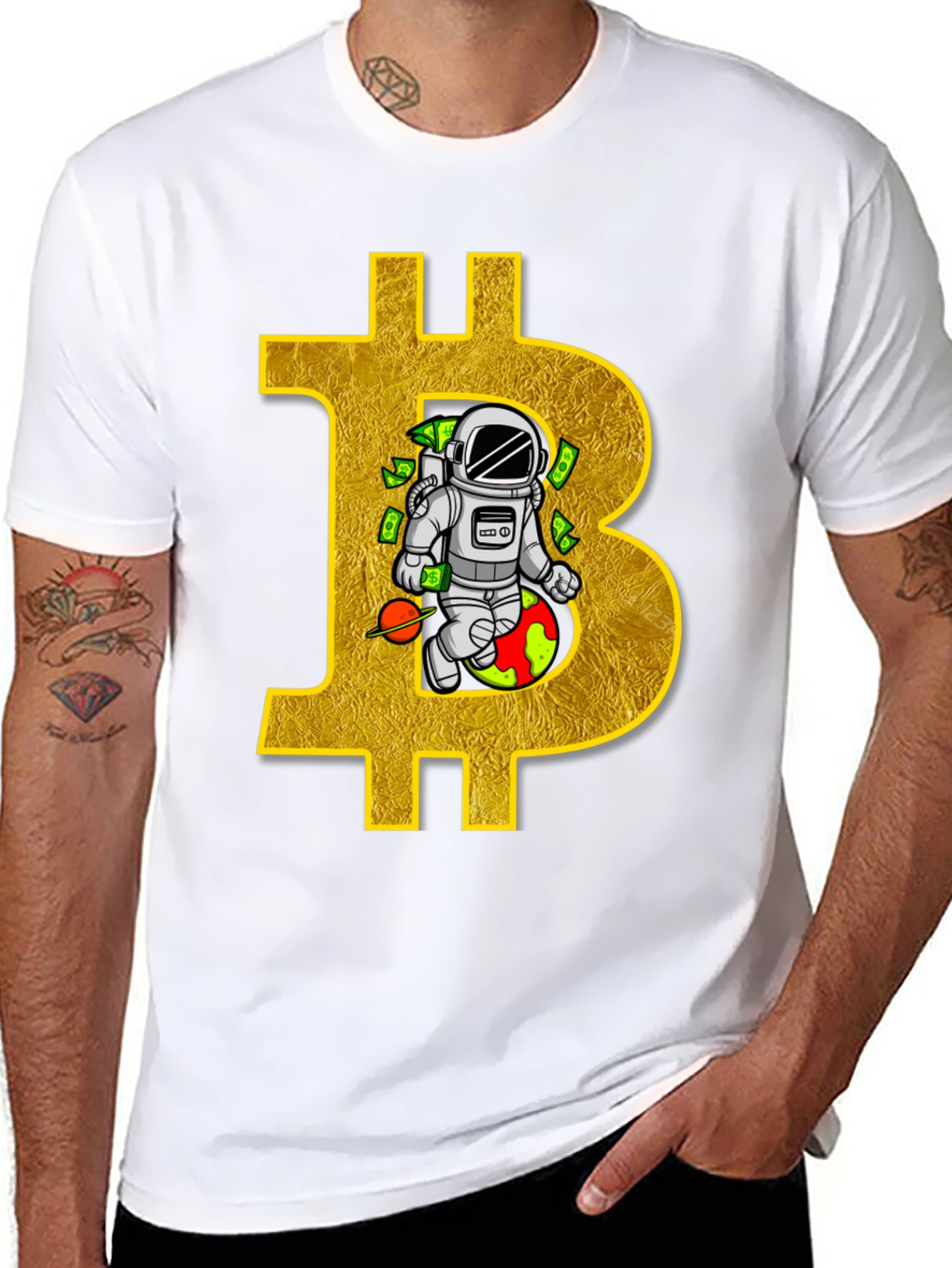 Bitcoin Astronaut Black T-Shirt Crypto Tee