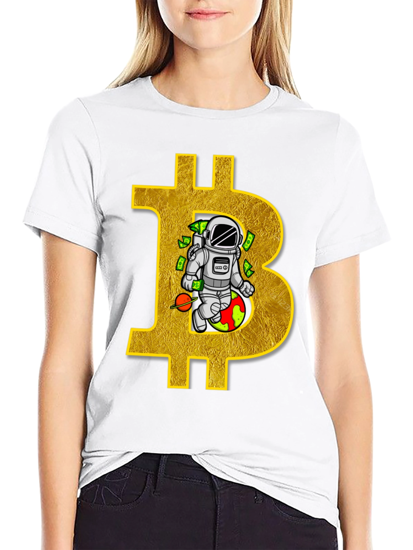 Bitcoin Astronaut Black T-Shirt Crypto Tee