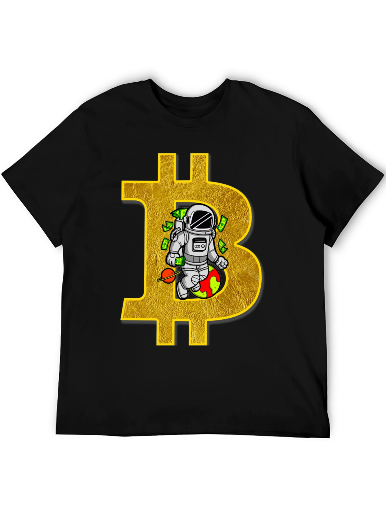 Bitcoin Astronaut Black T-Shirt Crypto Tee