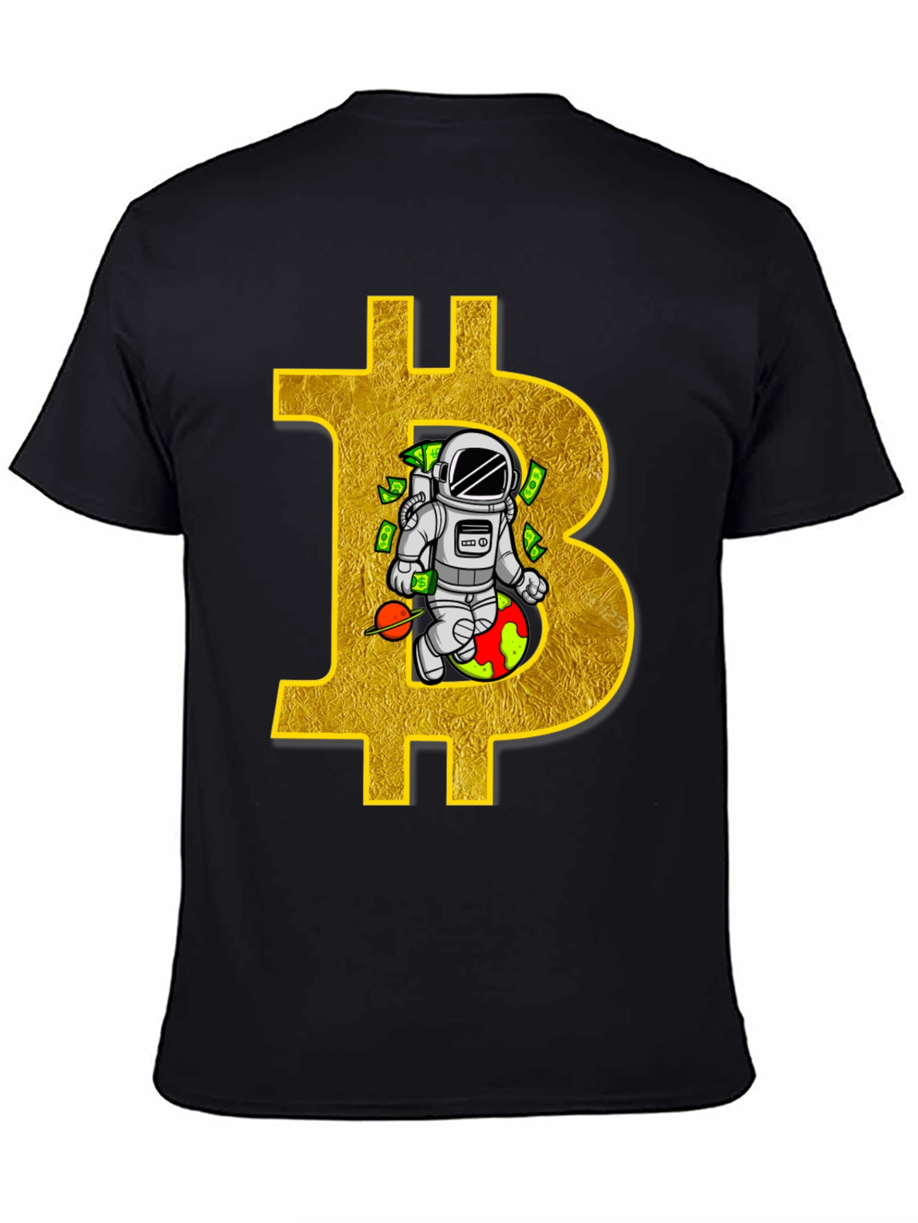 Bitcoin Astronaut Black T-Shirt Crypto Tee