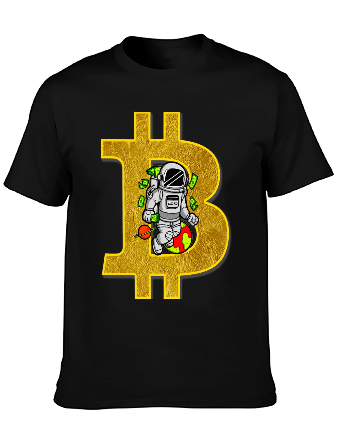 Bitcoin Astronaut Black T-Shirt Crypto Tee