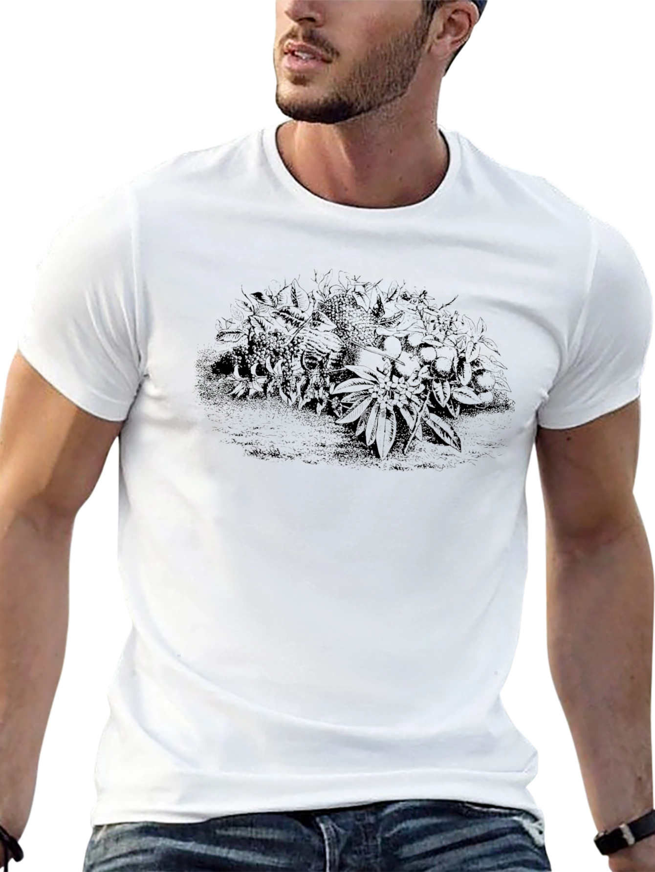 Botanical Graphic Black T-Shirt