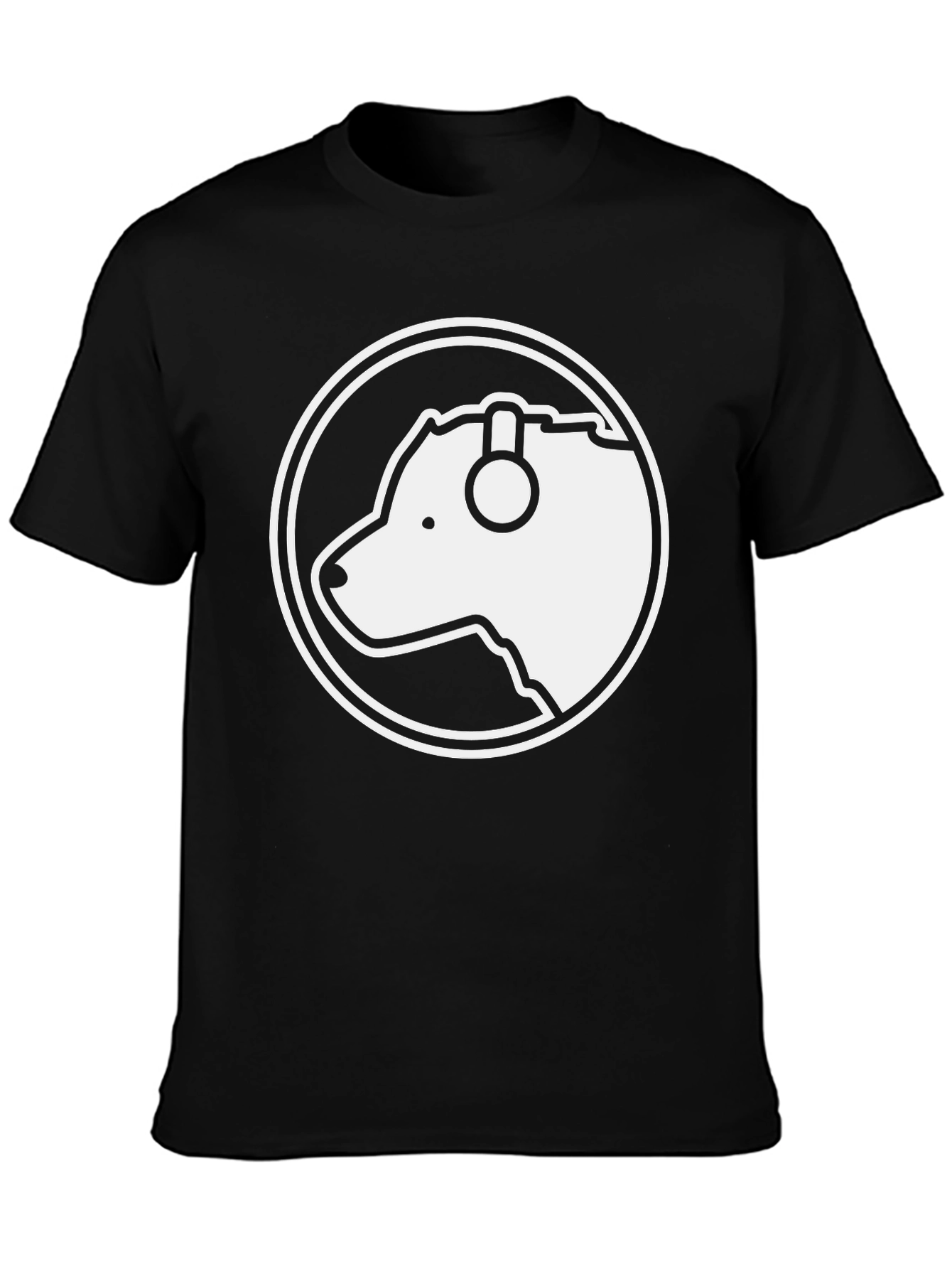 Bear Headphone Tee - Black Cotton Graphic T-Shirt