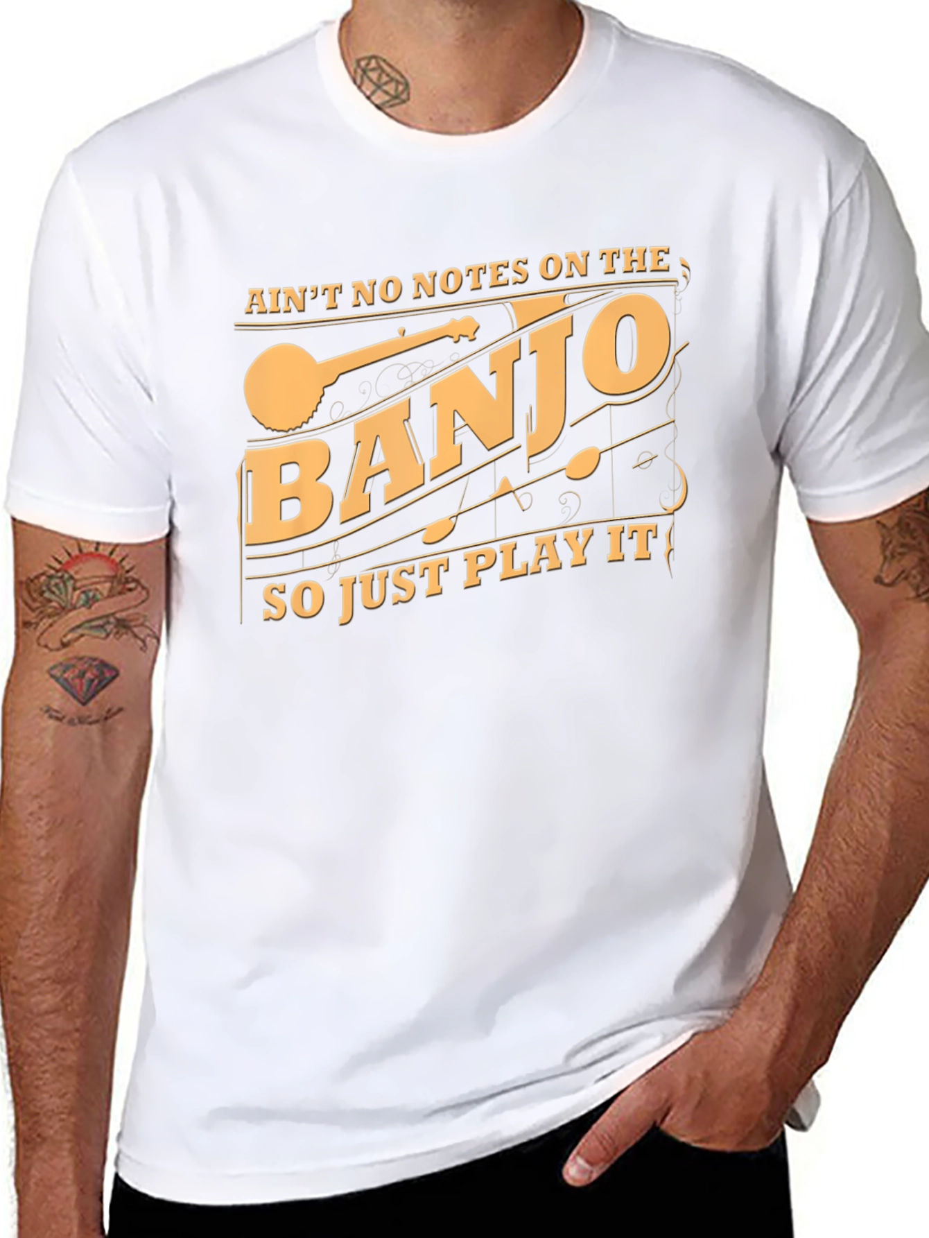 Banjo Music T-Shirt: Aint No Notes Just Play It