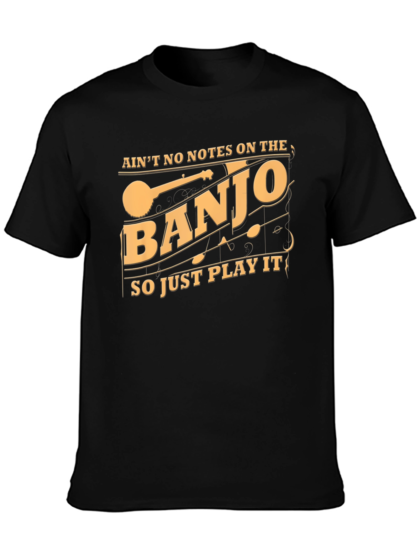 Banjo Music T-Shirt: Aint No Notes Just Play It