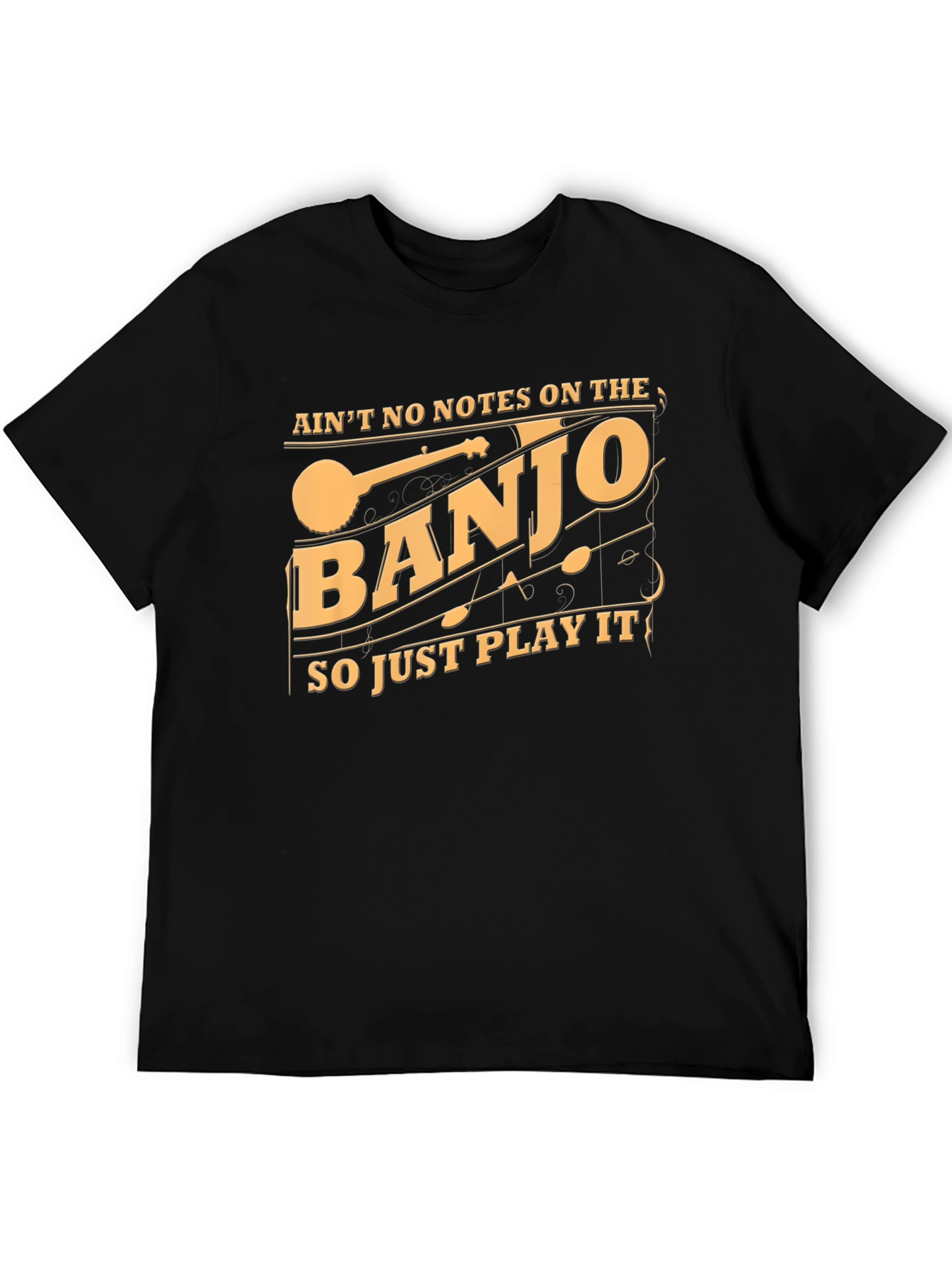 Banjo Music T-Shirt: Aint No Notes Just Play It