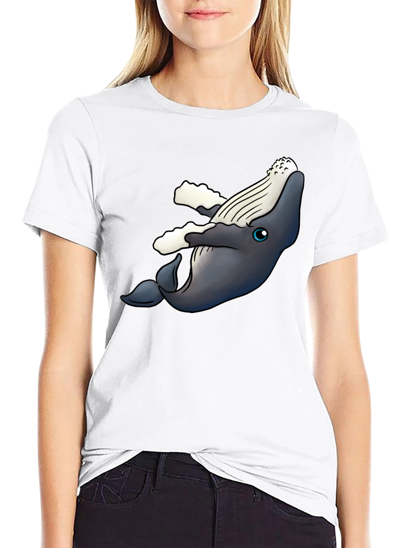 Whale Graphic T-Shirt - Black Cotton Tee