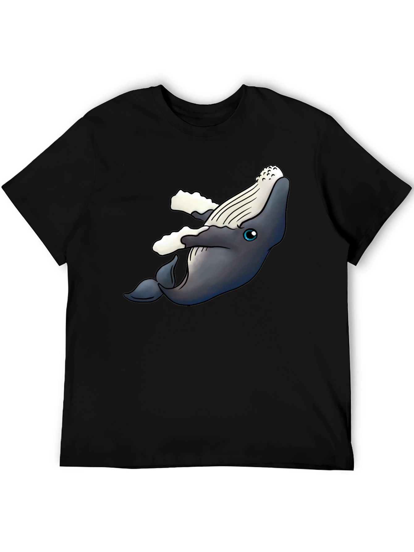 Whale Graphic T-Shirt - Black Cotton Tee