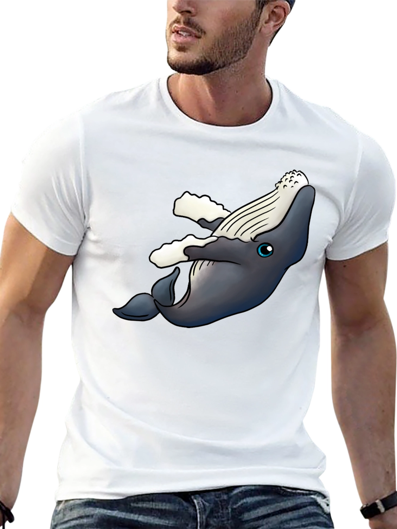 Whale Graphic T-Shirt - Black Cotton Tee